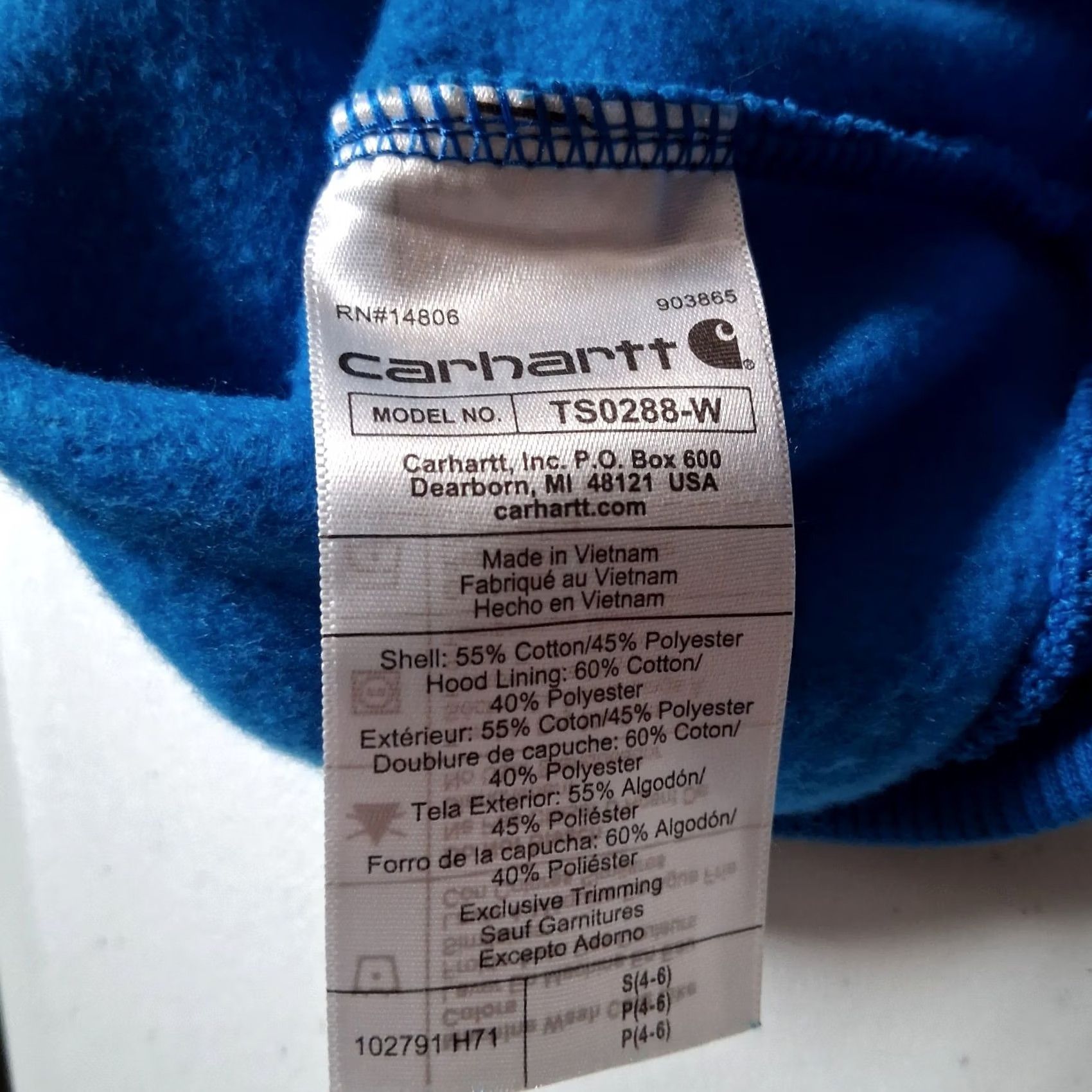 Carhartt VINTAGE Carhartt Clarksburg Hoodie Hooded Sweatshirt Women Small Blue Pullover Workwear Size S / US 4 / IT 40 - 7 Thumbnail