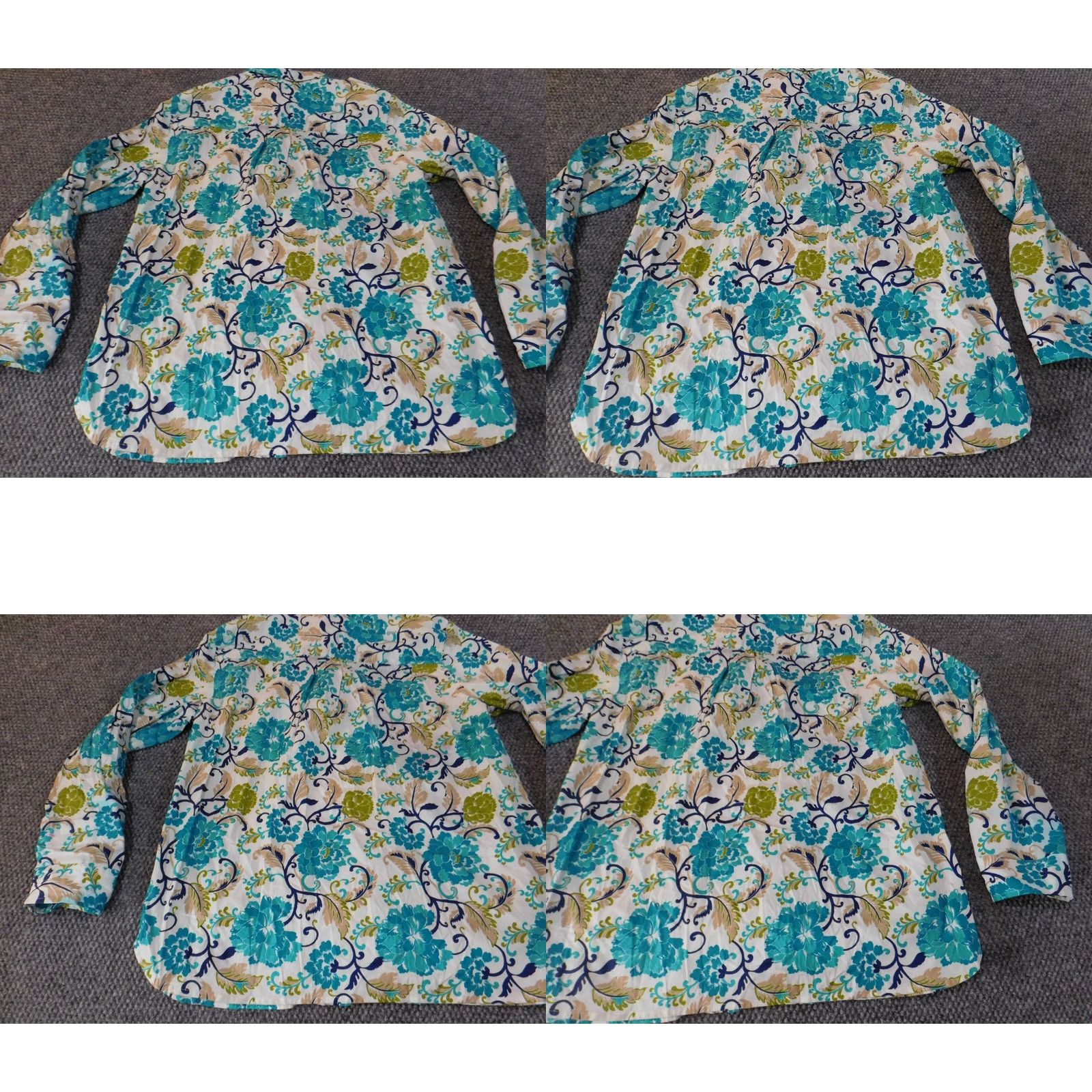 Jones New York Jones New York Button-Up Shirt Women L Blue Floral Stretch Casual Size L / US 10 / IT 46 - 8 Thumbnail