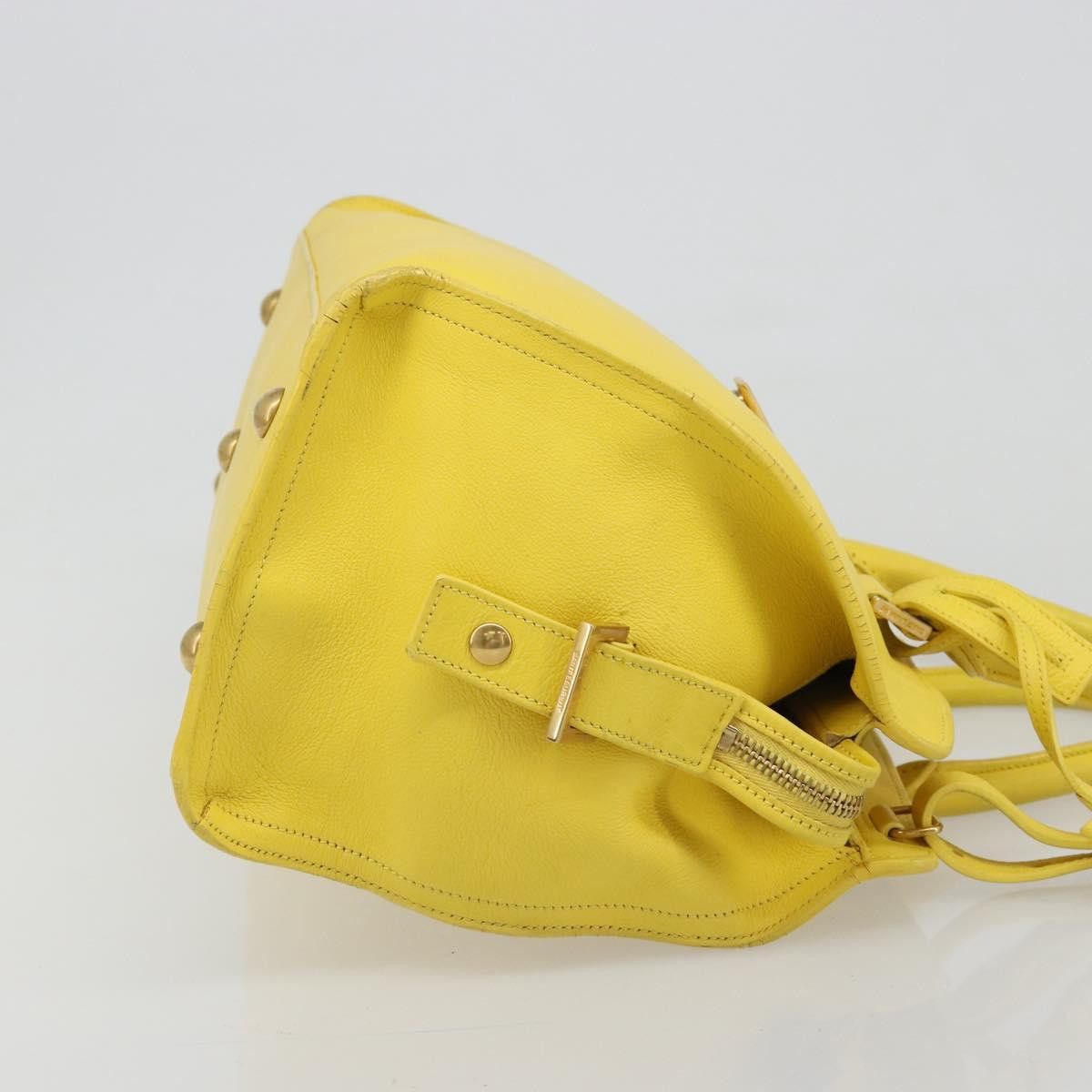 Saint Laurent Paris SAINT LAURENT Baby Cabas Hand Bag Leather 2way Yellow Gold Size ONE SIZE - 3 Thumbnail