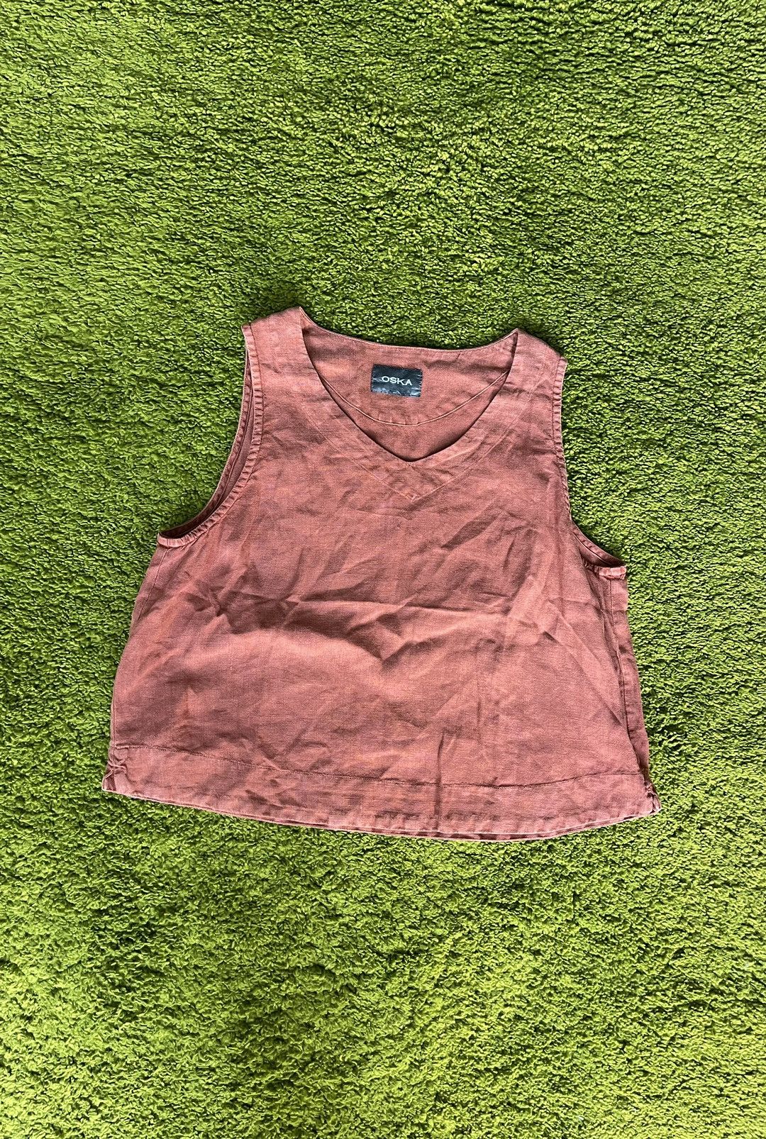 Designer 🍑 Oska 100% linen avant garde peach vest tunic Size M / US 6-8 / IT 42-44 - 1 Thumbnail