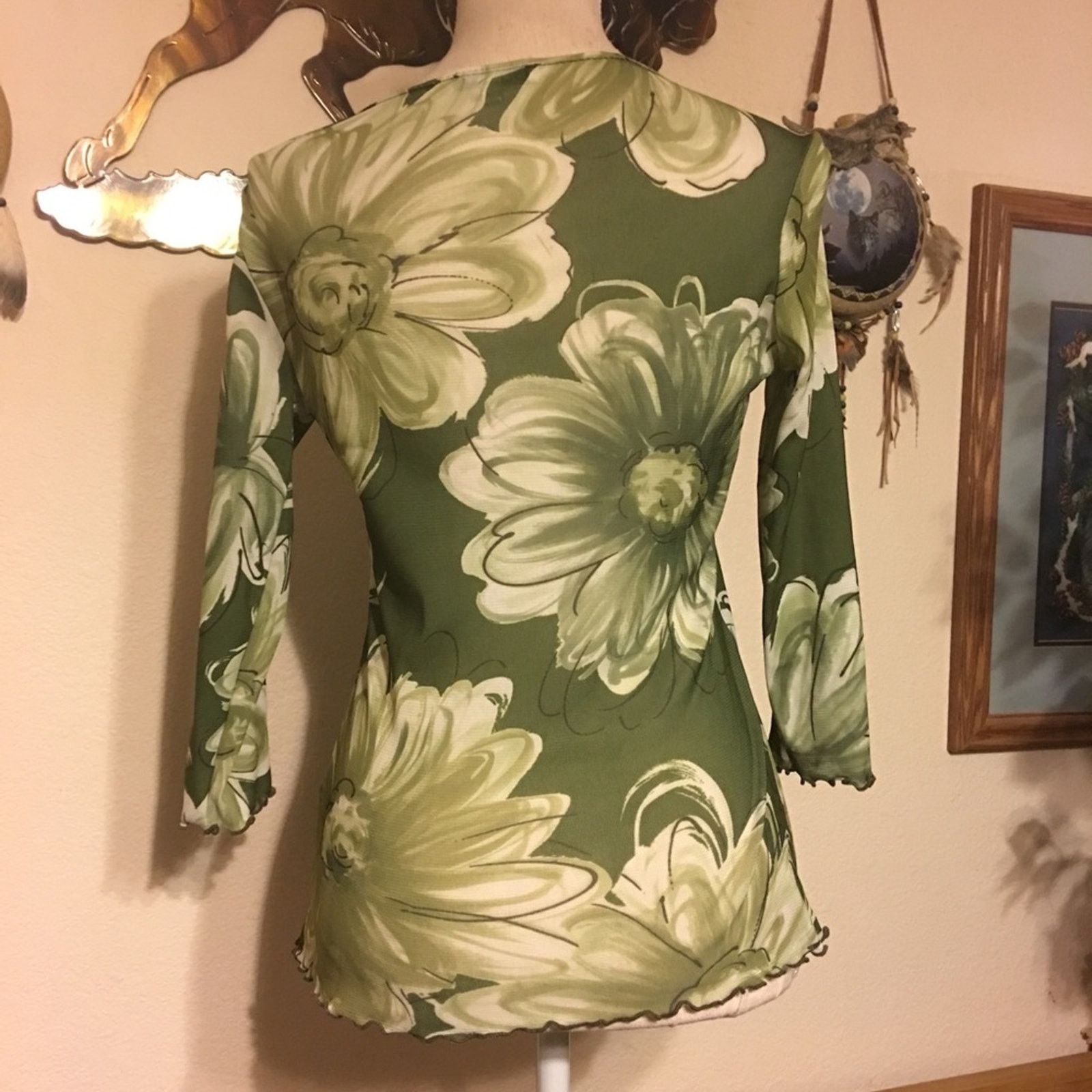 Other Moa Moa green floral 3/4 sleeve top S Size S / US 4 / IT 40 - 5 Thumbnail