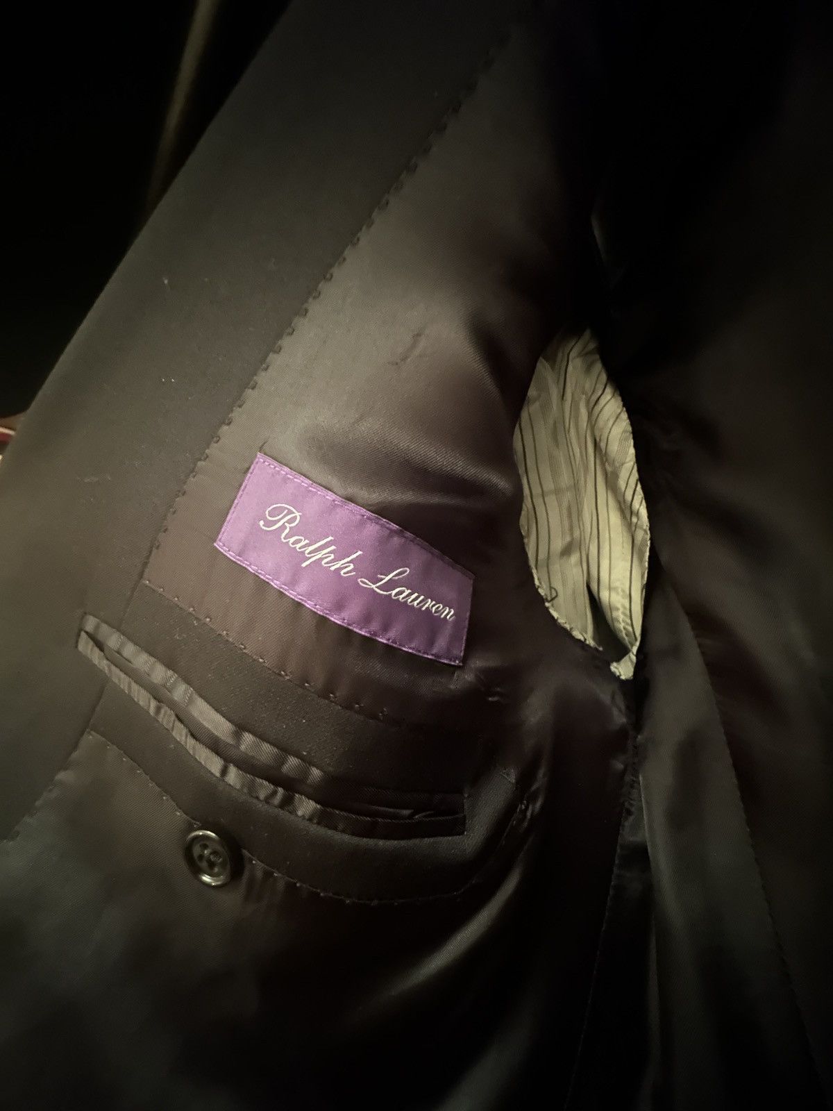 Ralph Lauren × Ralph Lauren Purple Label Ralph Lauren Double Breasted Blazer (Blk) Size 36S - 5 Thumbnail
