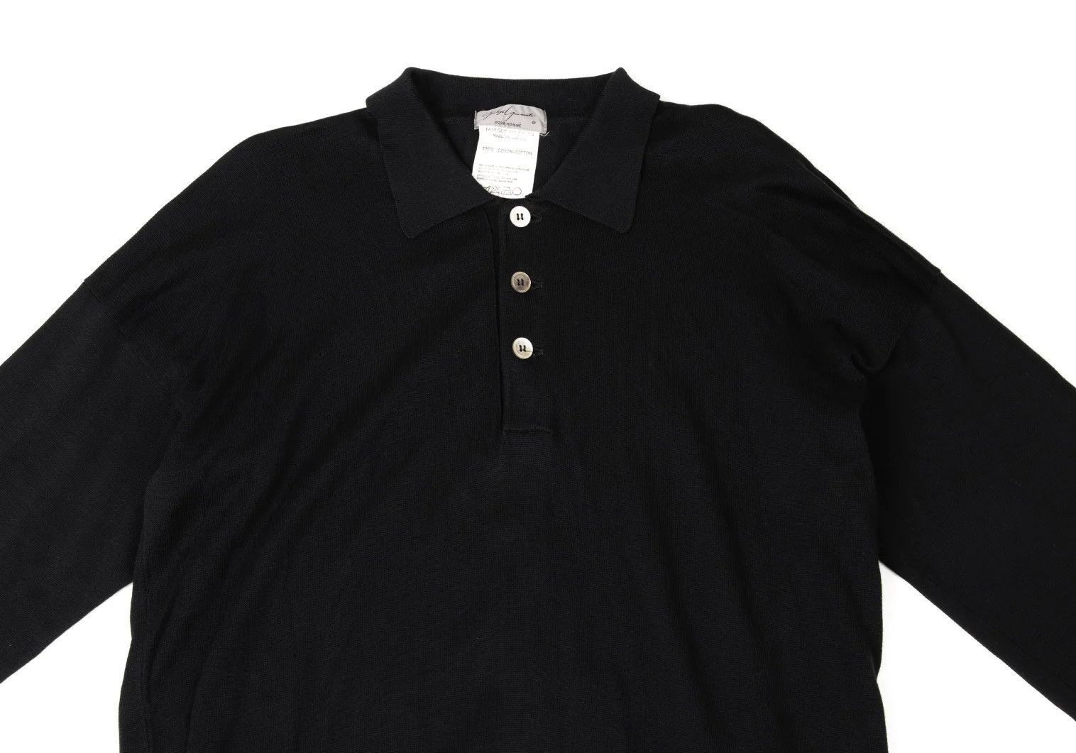 Yohji Yamamoto Yohji Yamamoto Cotton Long Sleeve Polo Shirt Size US M / EU 48-50 / 2 - 2 Thumbnail