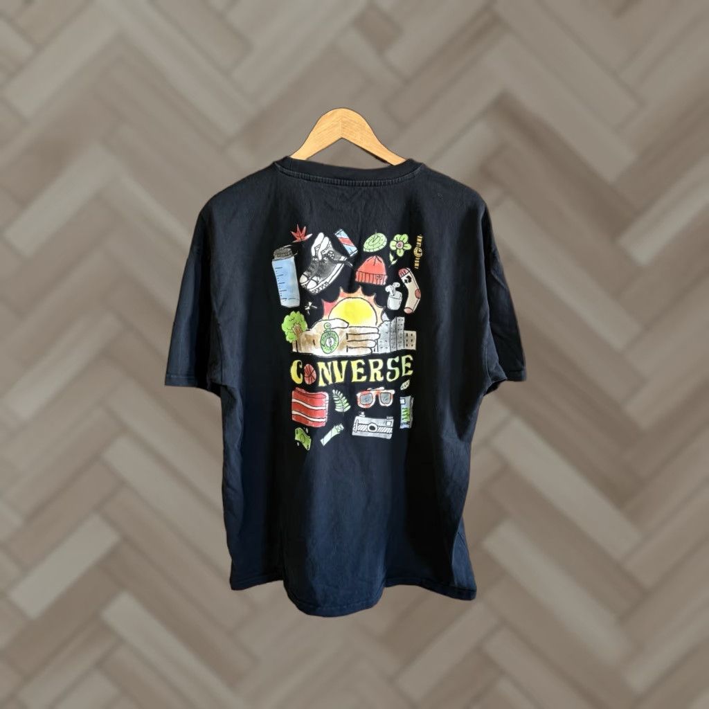 Converse Converse Mens Black Short Sleeve T-Shirt XL Oversized Size US XL / EU 56 / 4 - 1 Thumbnail