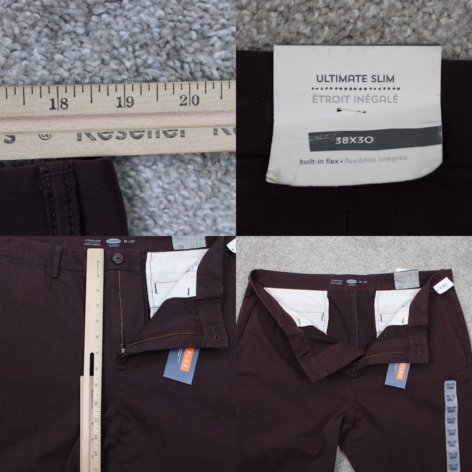 Old Navy Old Navy Slim Chino Pants NWT Mens 38x30 Red Built-In Flex Stretch Slim Fit Casual Workwear Pants Mens 38 Red 98% Cotton 2% Spandex Size US 38 / EU 54 - 8 Thumbnail