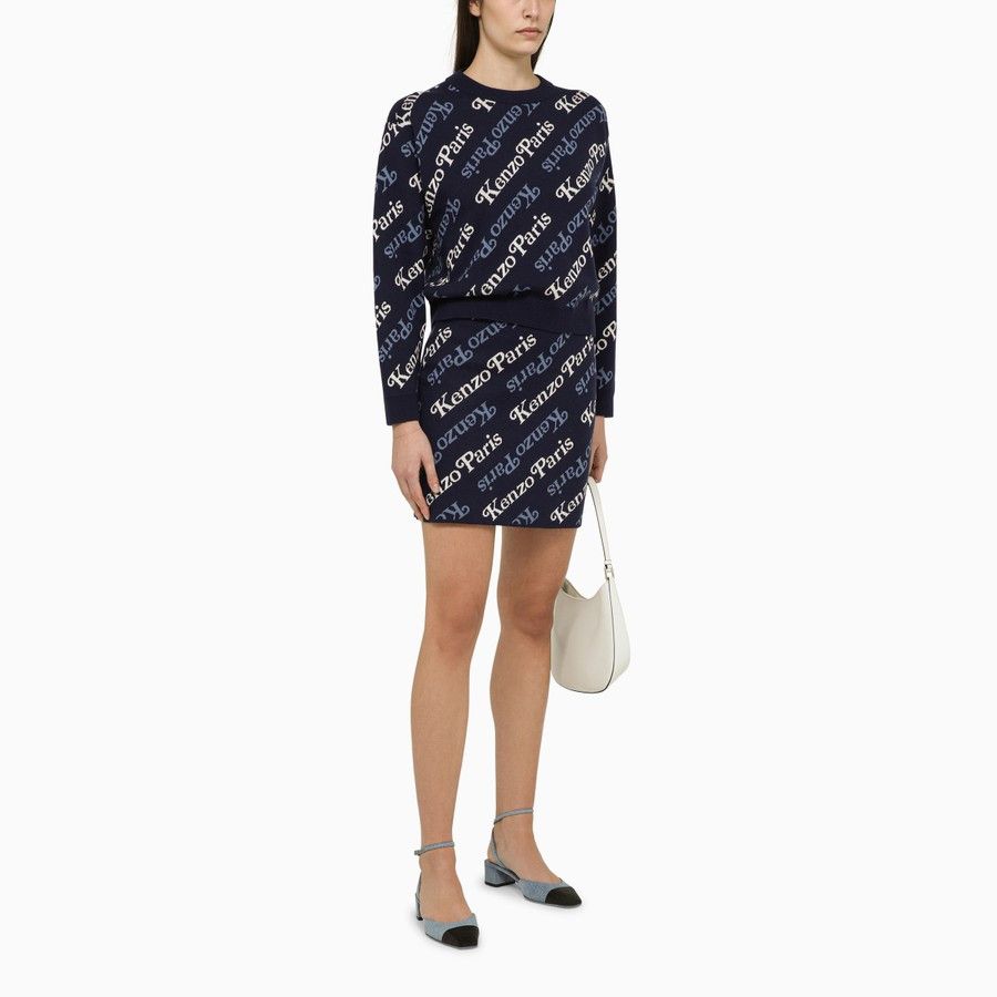 Kenzo o1d2blof0824 Midnight Cotton And Wool Sweater in Blue Size M / US 6-8 / IT 42-44 - 2 Thumbnail