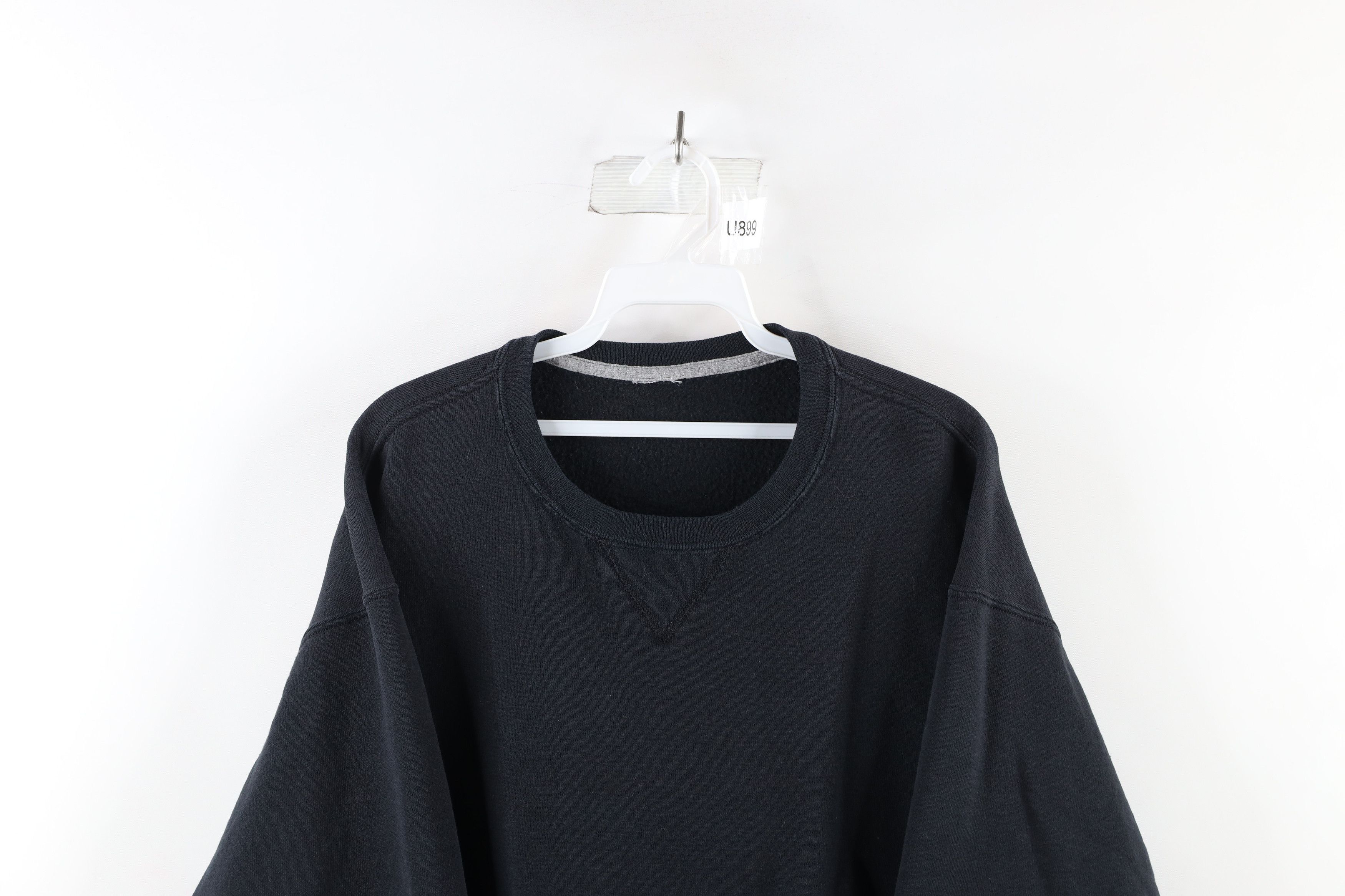 Russell Athletic × Vintage Vintage 90s Russell Athletic Blank Crewneck Sweatshirt Black Size US XL / EU 56 / 4 - 2 Thumbnail
