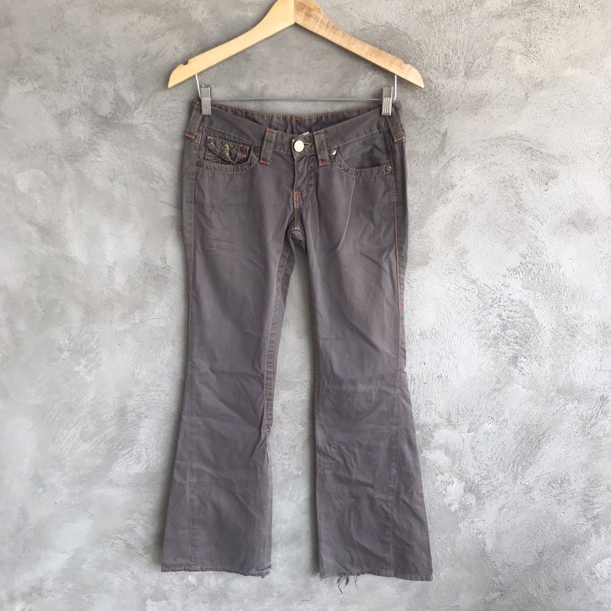 image of True Religion Joey Slim Flare Fit Pants (Cotton) in Washed Brown, Men's (Size 30)