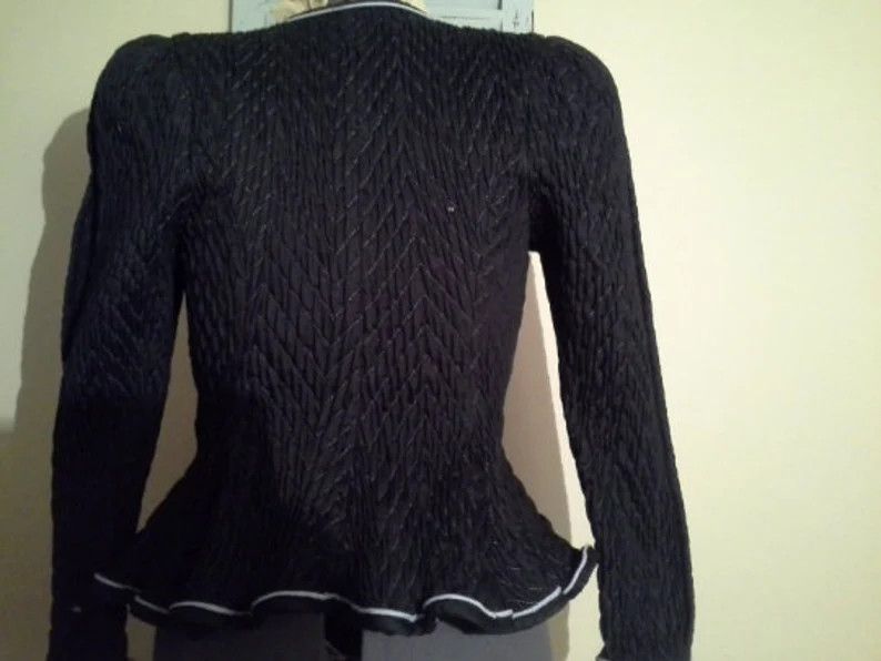 Vintage Vintage Jeanne Marc Quilted Peplum Jacket Size M / US 6-8 / IT 42-44 - 2 Thumbnail