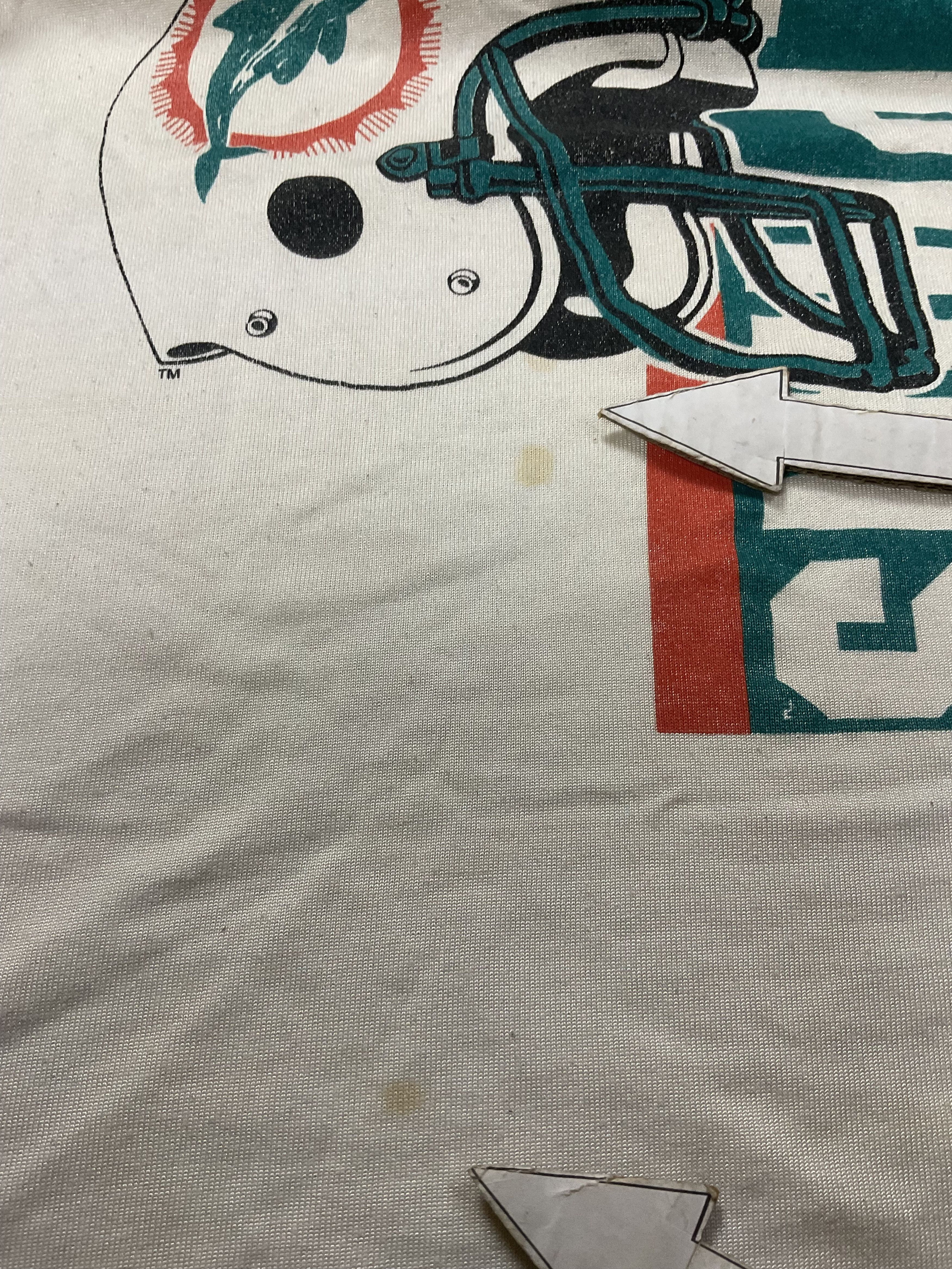 NFL Vintage 90s Miami Dolphins Raglan Tshirt V-Neck 3/4 Sleeve Size US M / EU 48-50 / 2 - 9 Thumbnail