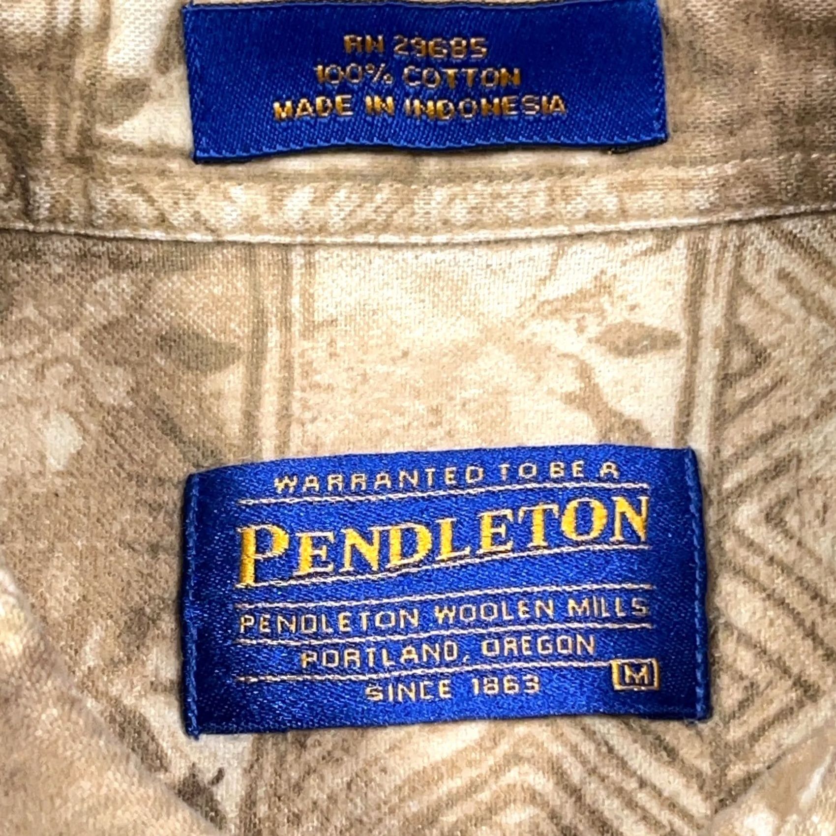 Pendleton Pendleton Shirt Men Medium Brown Chamois Cloth Button Up Elk Print Southwestern Size US M / EU 48-50 / 2 - 4 Thumbnail