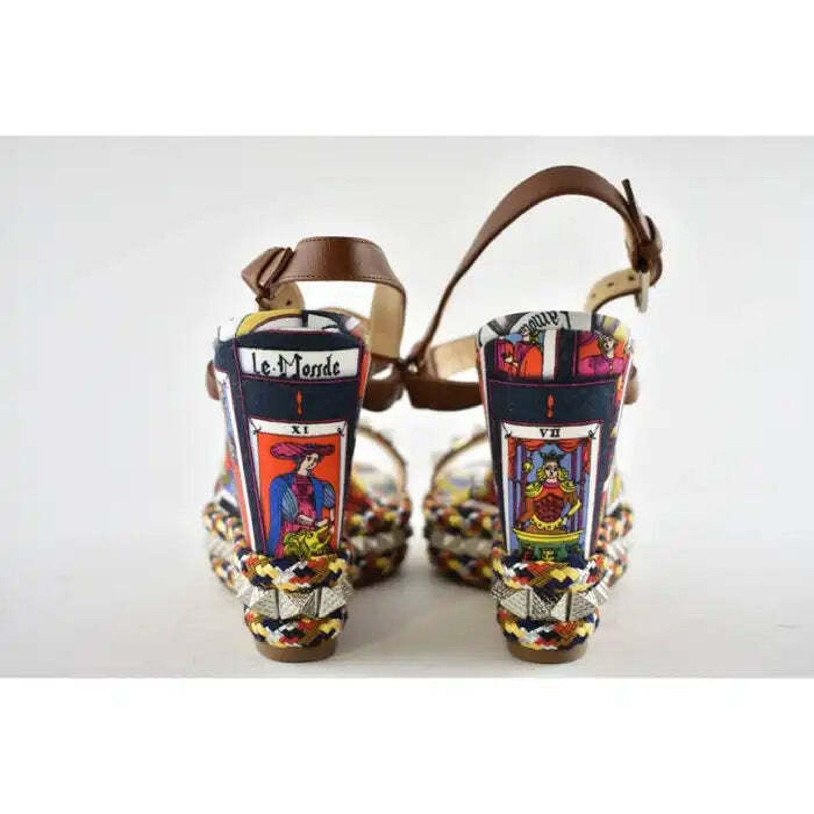 Christian Louboutin Pyraclou 110 Tarot Card Platform Wedge Sandal Heel Pump 39 Size US 9 / IT 39 - 11 Thumbnail