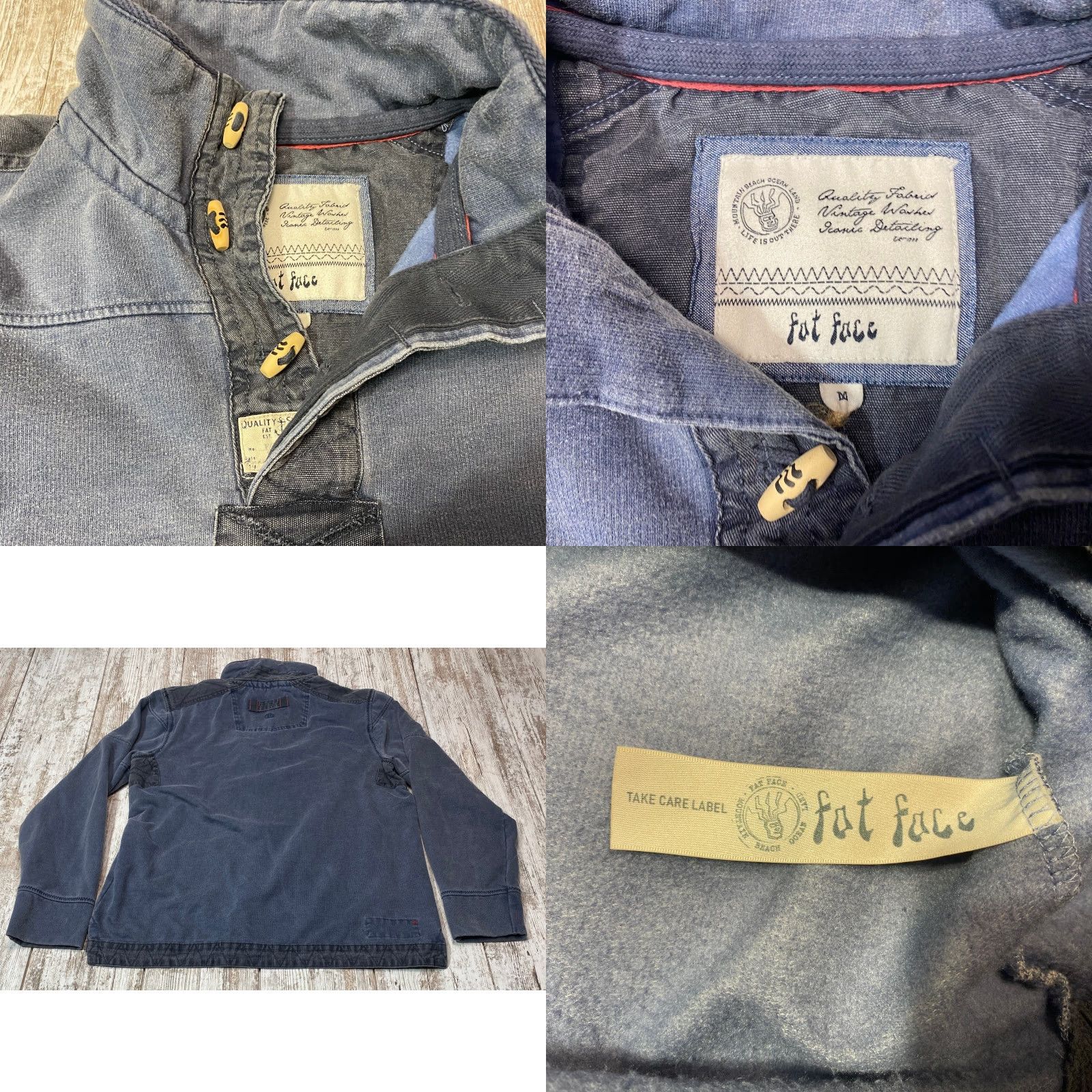 FatFace Fat Face Pullover Shirt Size M Blue Fleece Lined Mock Neck Toggle Buttons 7483 Size US M / EU 48-50 / 2 - 8 Thumbnail