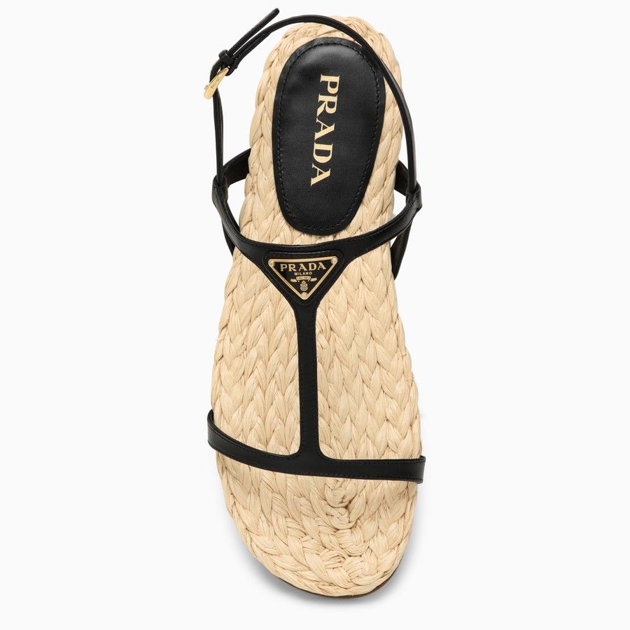 Prada o1d2blof0924 Logo Sandals in Black Size US 7 / IT 37 - 3 Thumbnail