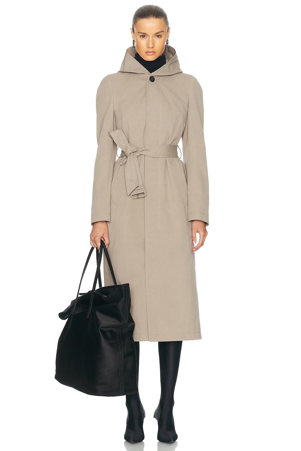 Balenciaga o1srvl11e1225 Fitted Trench Coat in Dark Beige Size S / US 4 / IT 40 - 1 Thumbnail