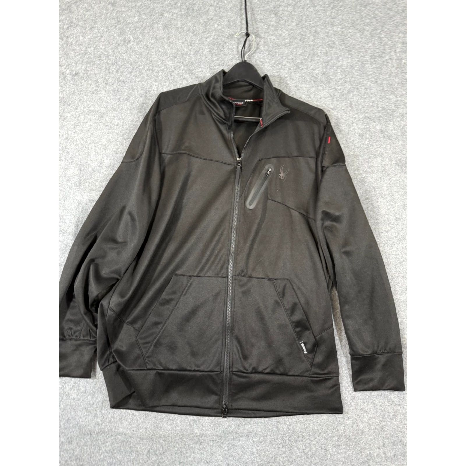 Spyder Spyder Track Jacket Mens L Black Full Zip Mock Neck Performance Activewear Outdoor Size US L / EU 52-54 / 3 - 3 Thumbnail