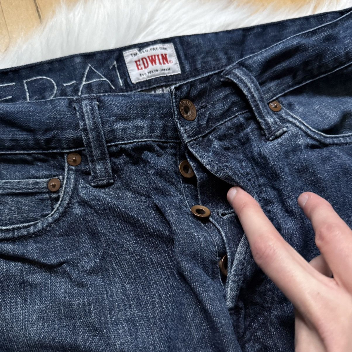 Edwin 📌 Vintage Edwin Japanese Washed Y2K Regular Jeans Size US 31 - 10 Thumbnail