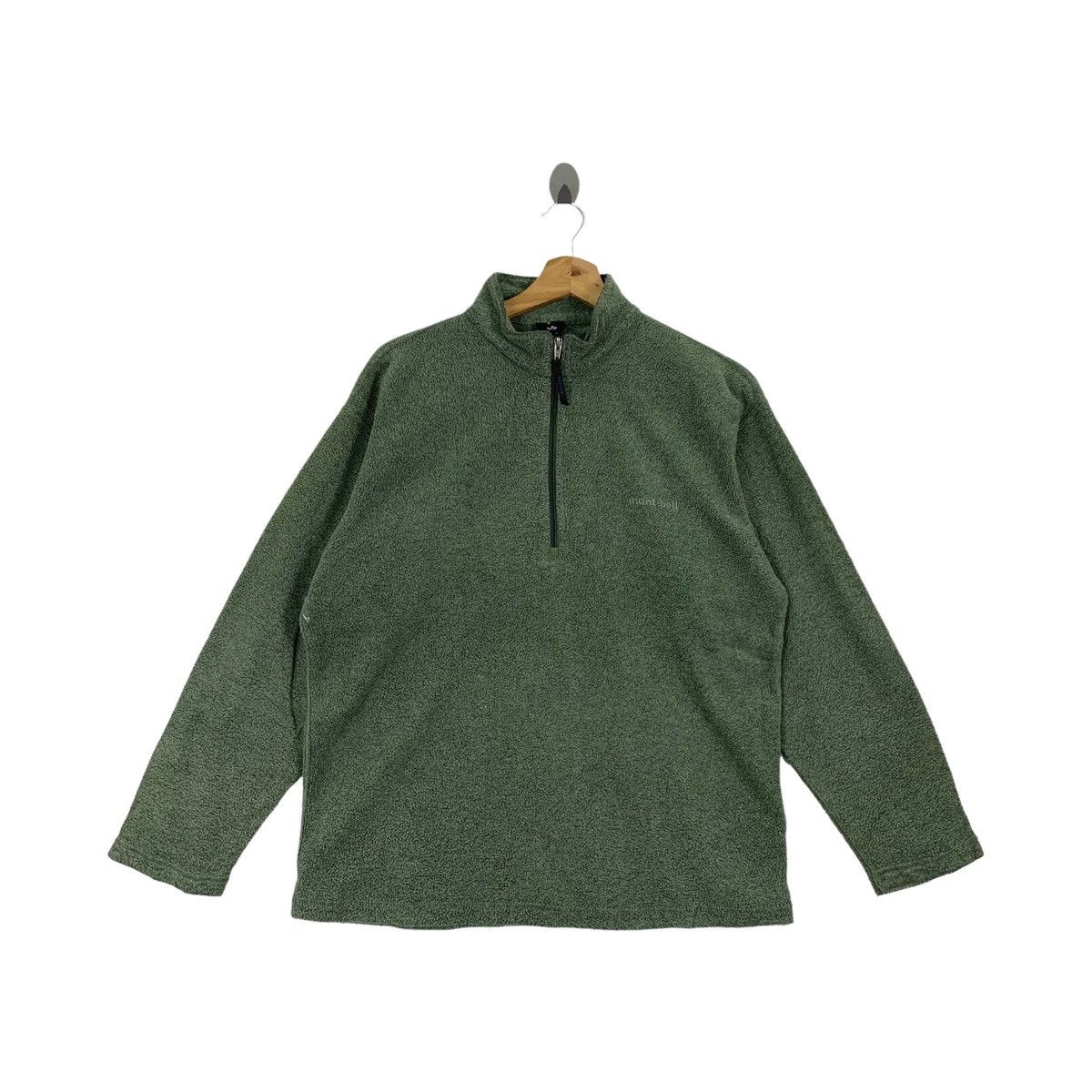 image of Montbell Outdoor Fleece Long Sleeve Pullover Jumper in Green, Men's (Size Small)