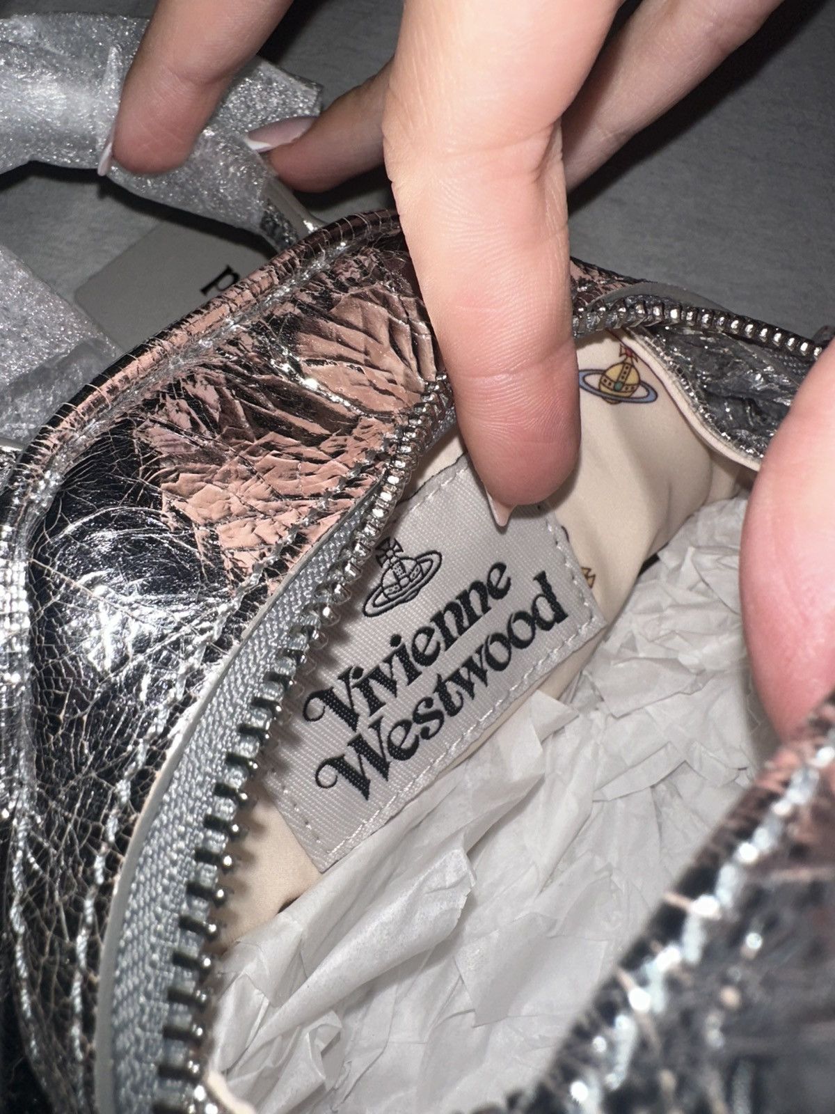 Vivienne Westwood MINI YASMINE - HANDBAG - SILVER Size ONE SIZE - 6 Thumbnail