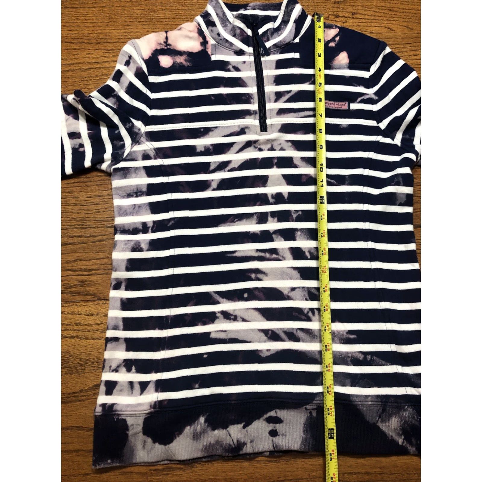 Vineyard Vines Vineyard Vines Womens 1/4 Zip L/S XS Striped Tie Dye Acid Wash Sweatshirt Blue Size XS / US 0-2 / IT 36-38 - 5 Thumbnail