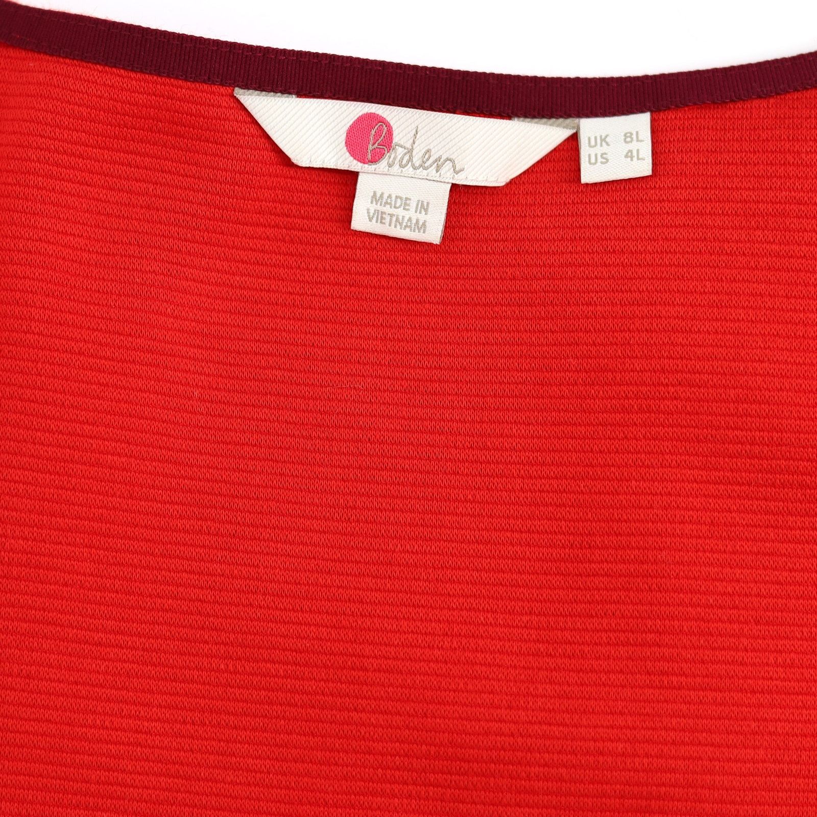 Boden Boden Women Red Ribbed Colorblock A-line Mini Dress Size 4L Size S / US 4 / IT 40 - 6 Thumbnail