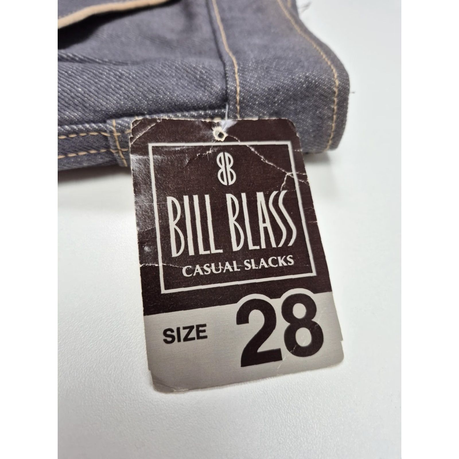 Bill Blass VINTAGE Bill Blass Casual Slacks Mens 28x35 Blue Denim Chino Pants USA NWT Size US 28 / EU 44 - 5 Thumbnail