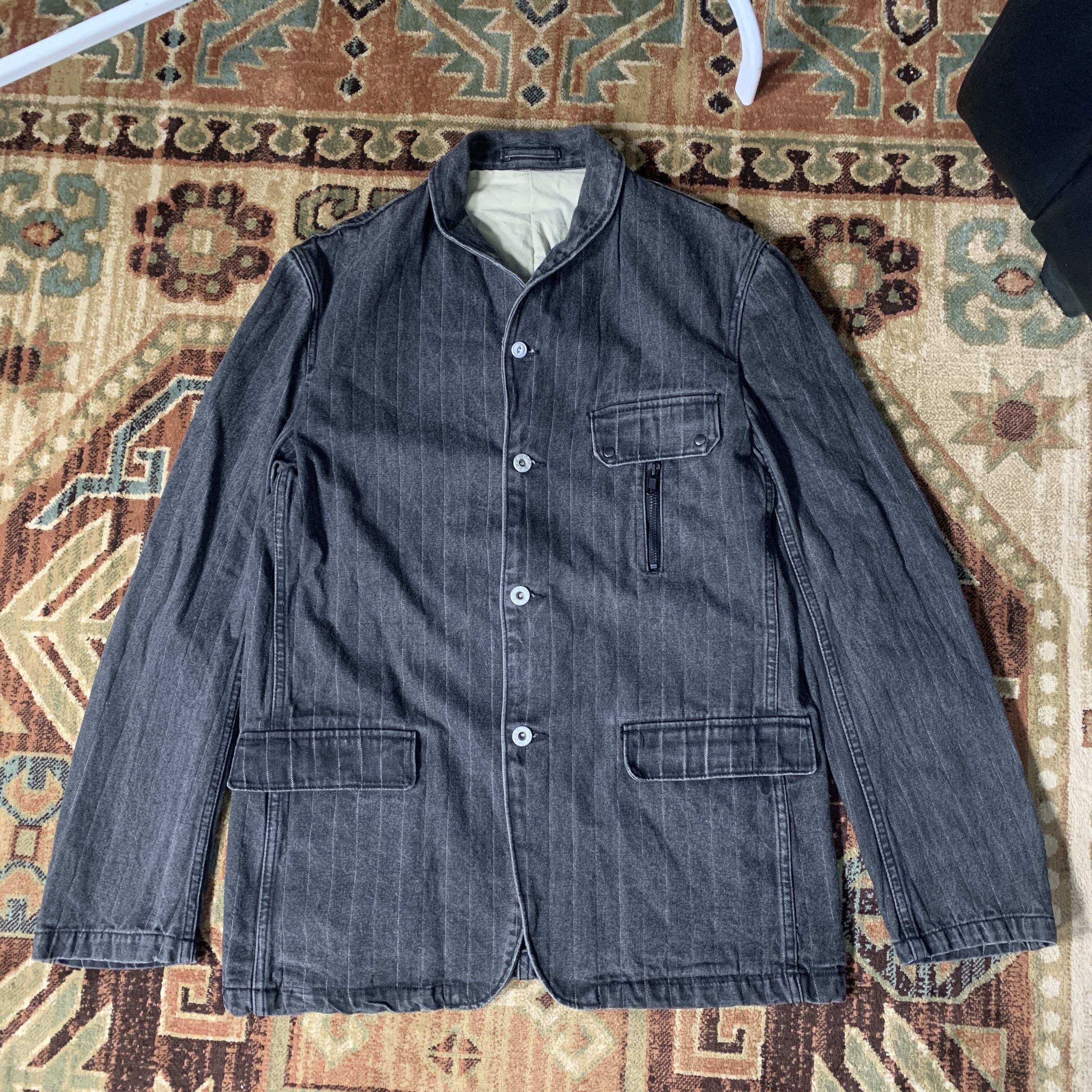 PPFM 2000s PPFM Japanese Chore Stripe Shawl Collar Button Jacket Size US M / EU 48-50 / 2 - 1 Thumbnail