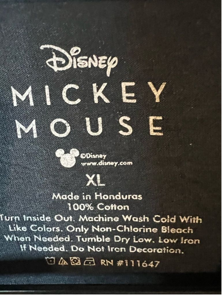 Disney Men's Disney Mickey Mouse T-Shirt XL Black Size US XL / EU 56 / 4 - 3 Thumbnail