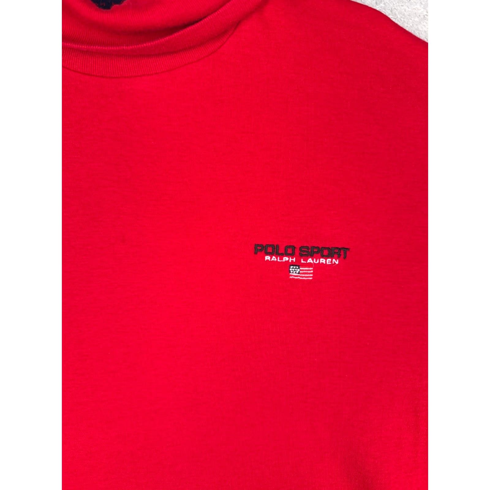 Vintage VINTAGE Polo Sport Ralph Lauren Shirt Men XL Red Turtleneck Long Sleeve Cotton Knit Embroidered Logo 1990s Designer Sports Classic All Seasons Mens Size US XL / EU 56 / 4 - 6 Thumbnail