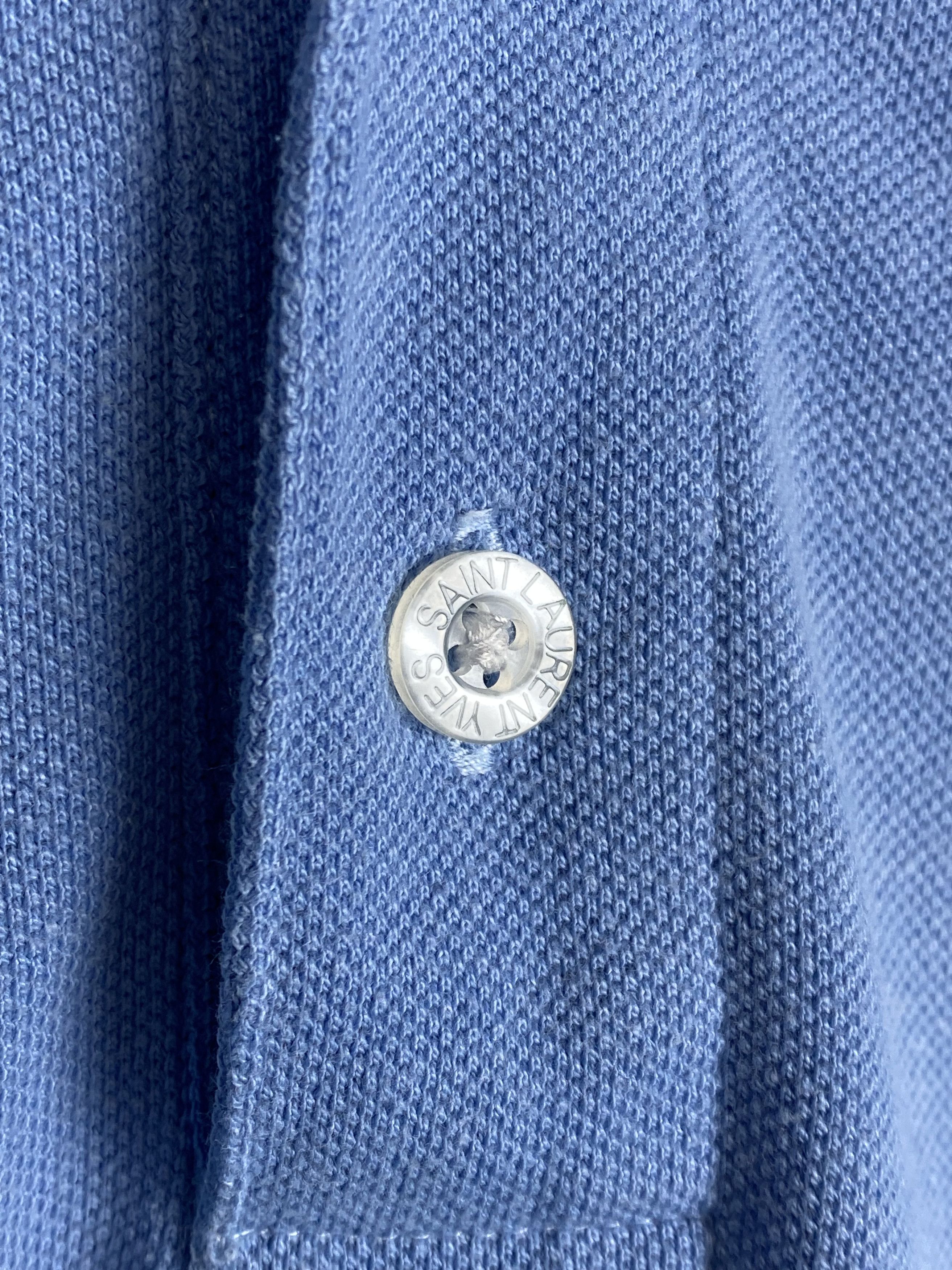 Yves Saint Laurent Vintage Yves Saint Laurent YSL Logo Polo Shirt Sky Blue Size US XL / EU 56 / 4 - 7 Thumbnail