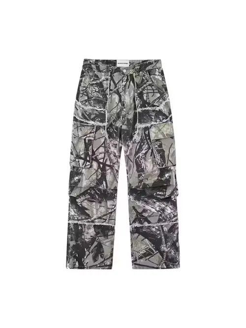 VIBE Retro Camo Multi-Pocket Wide-Leg Cargo Jeans Size US 32 / EU 48 - 5 Thumbnail