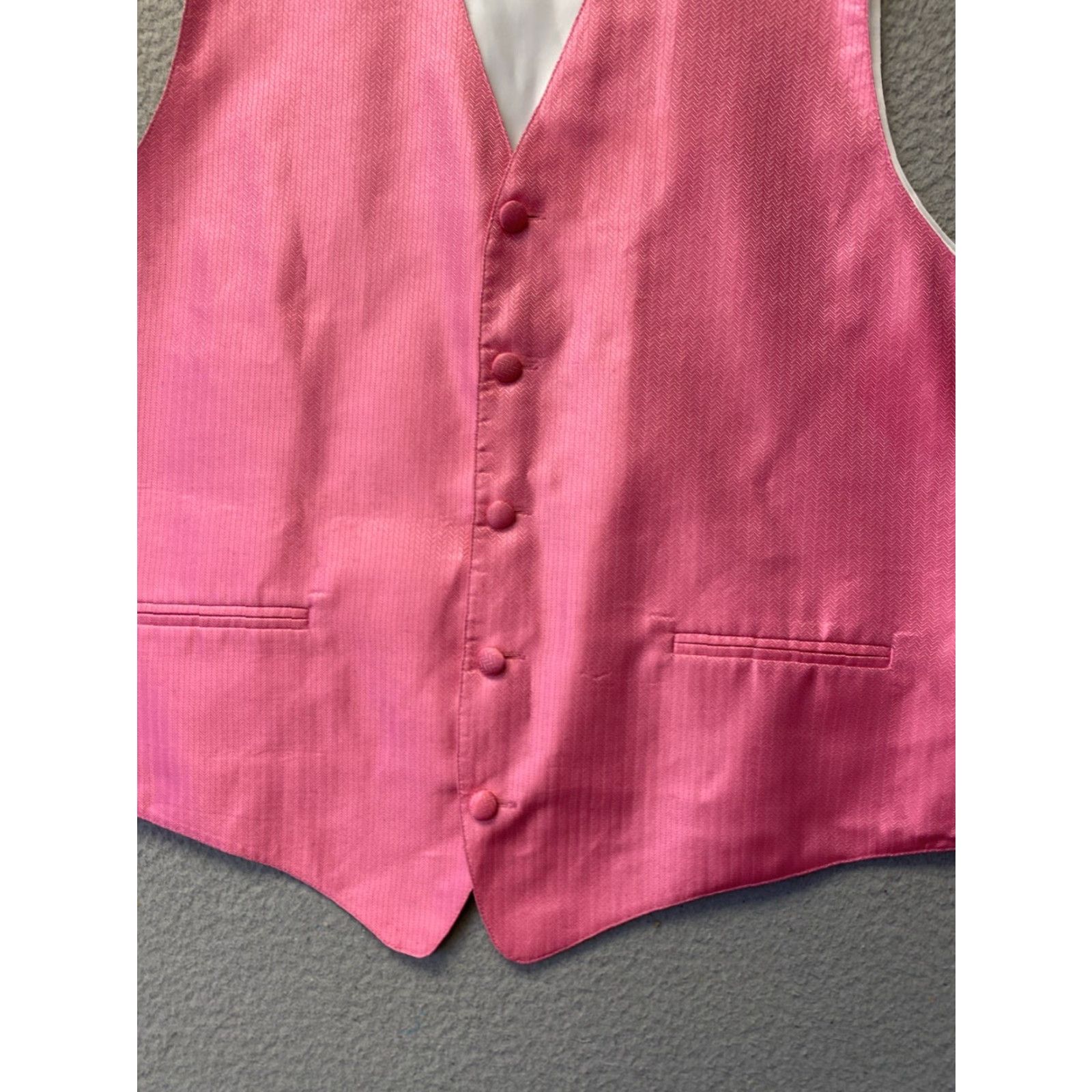 Vintage Cardi Formal Vest Men’s M Pink Brocade Adjustable Solid Shirt? Wait. Size US M / EU 48-50 / 2 - 3 Thumbnail