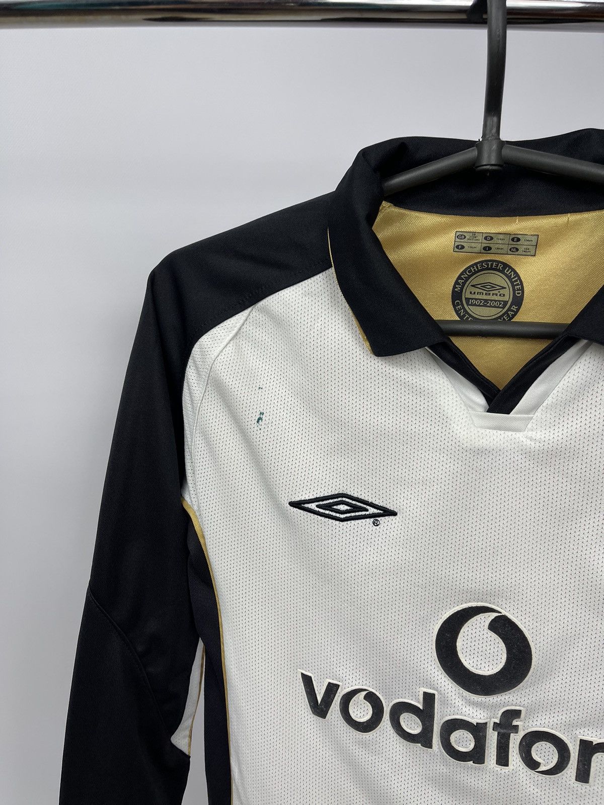REVERSIBLE Manchester United 2001 2002 away jersey Sz 134 cm