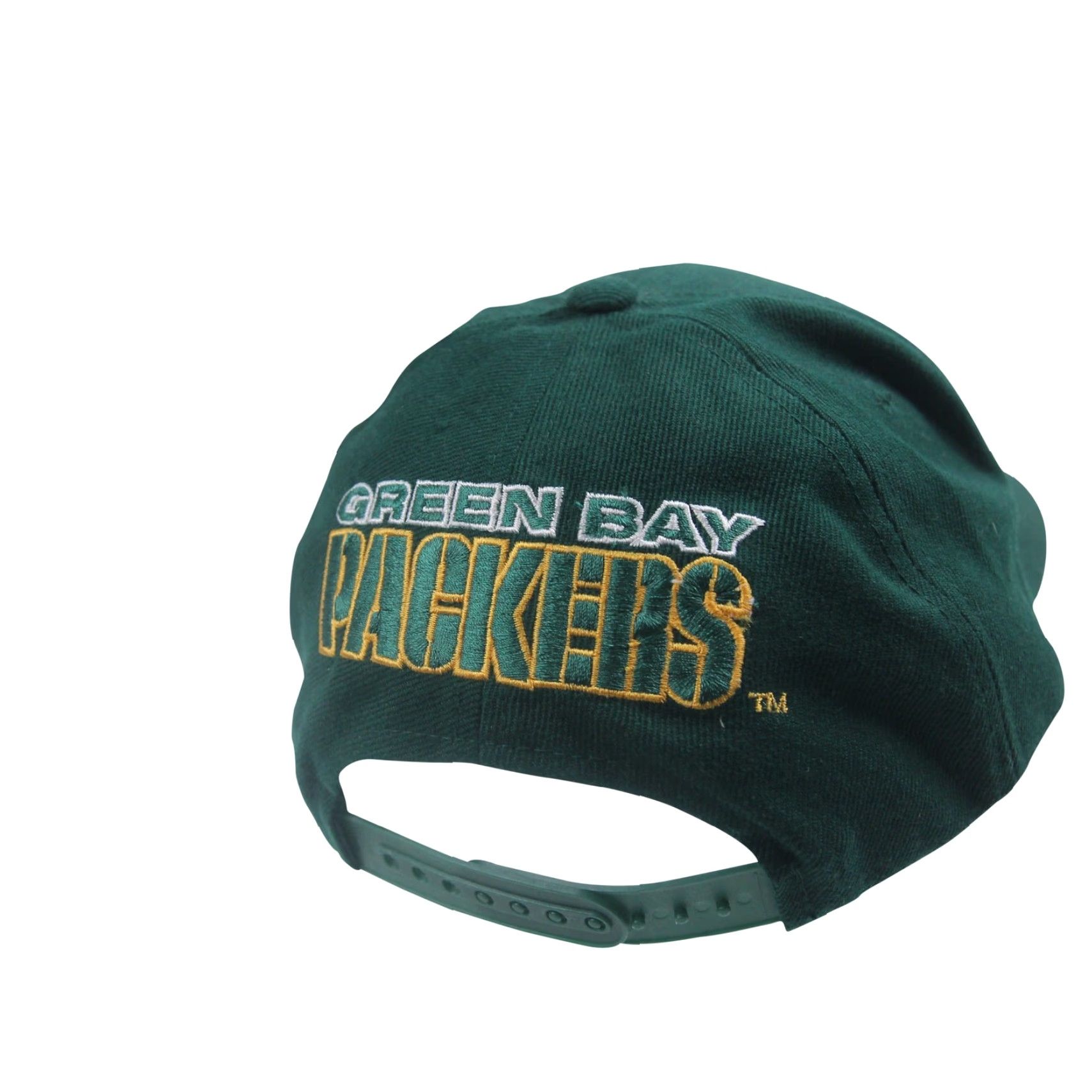 NFL VINTAGE Green Bay Packers Spellout Snapback Hat Men OS Adjustable Green NFL Snapback Hats Size ONE SIZE - 3 Thumbnail