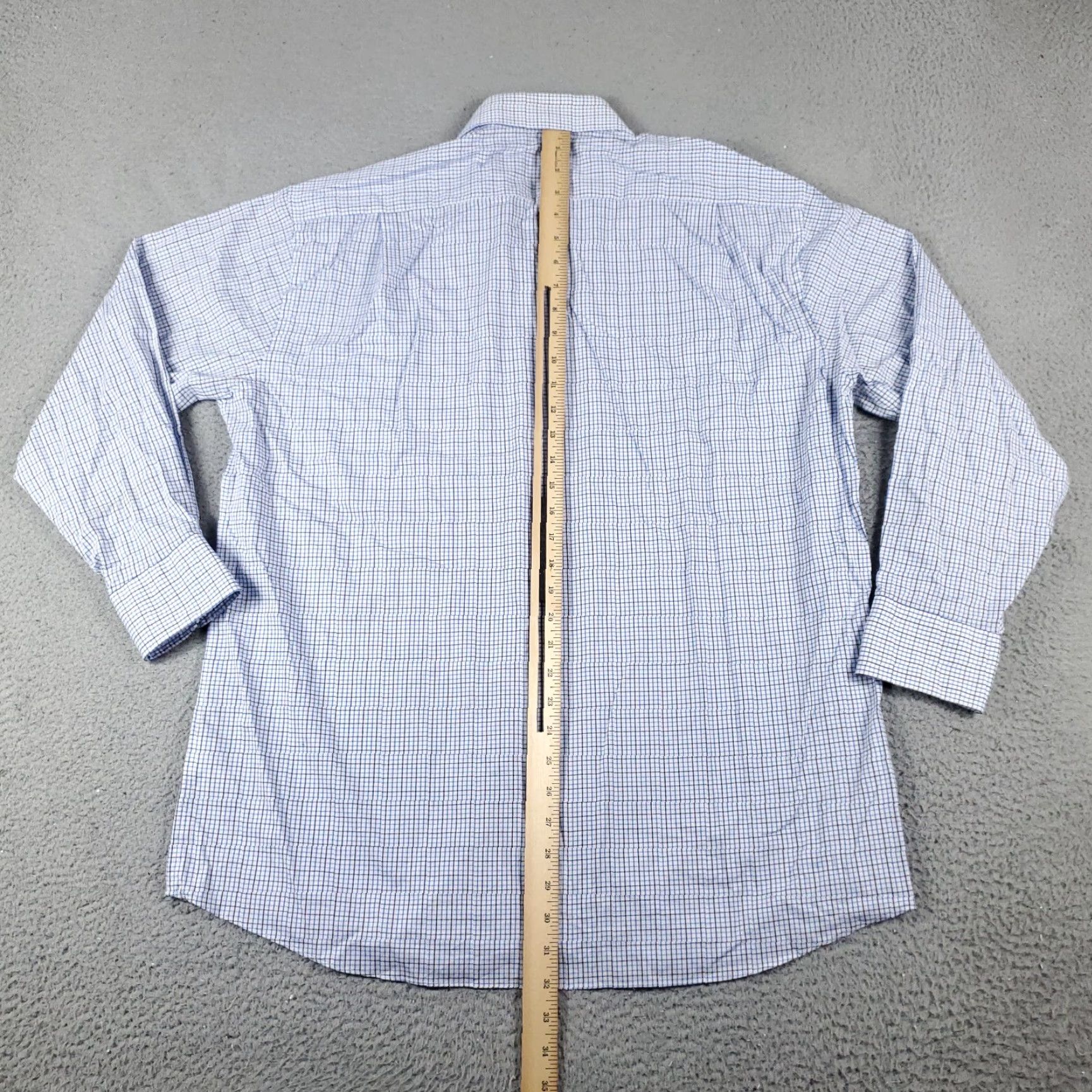 Tommy Hilfiger Tommy Hilfiger Casual Button-Up Shirt Mens Large Blue Check Long Sleeve Regular Fit Size US L / EU 52-54 / 3 - 4 Thumbnail