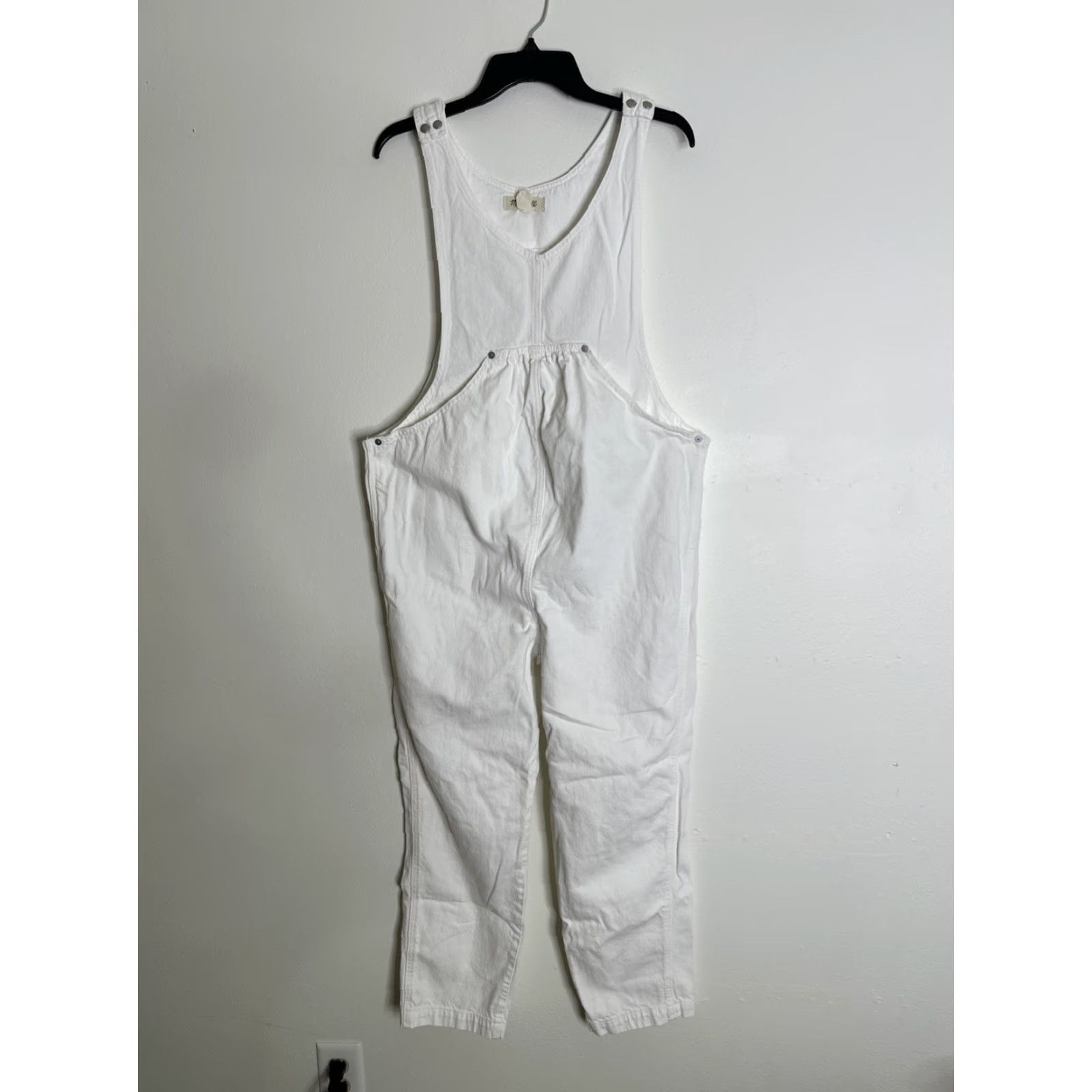 Madewell MADEWELL Overalls Women’s Medium White Kangaroo Pocket Maternity Bib Size 32" / US 10 / IT 46 - 3 Thumbnail