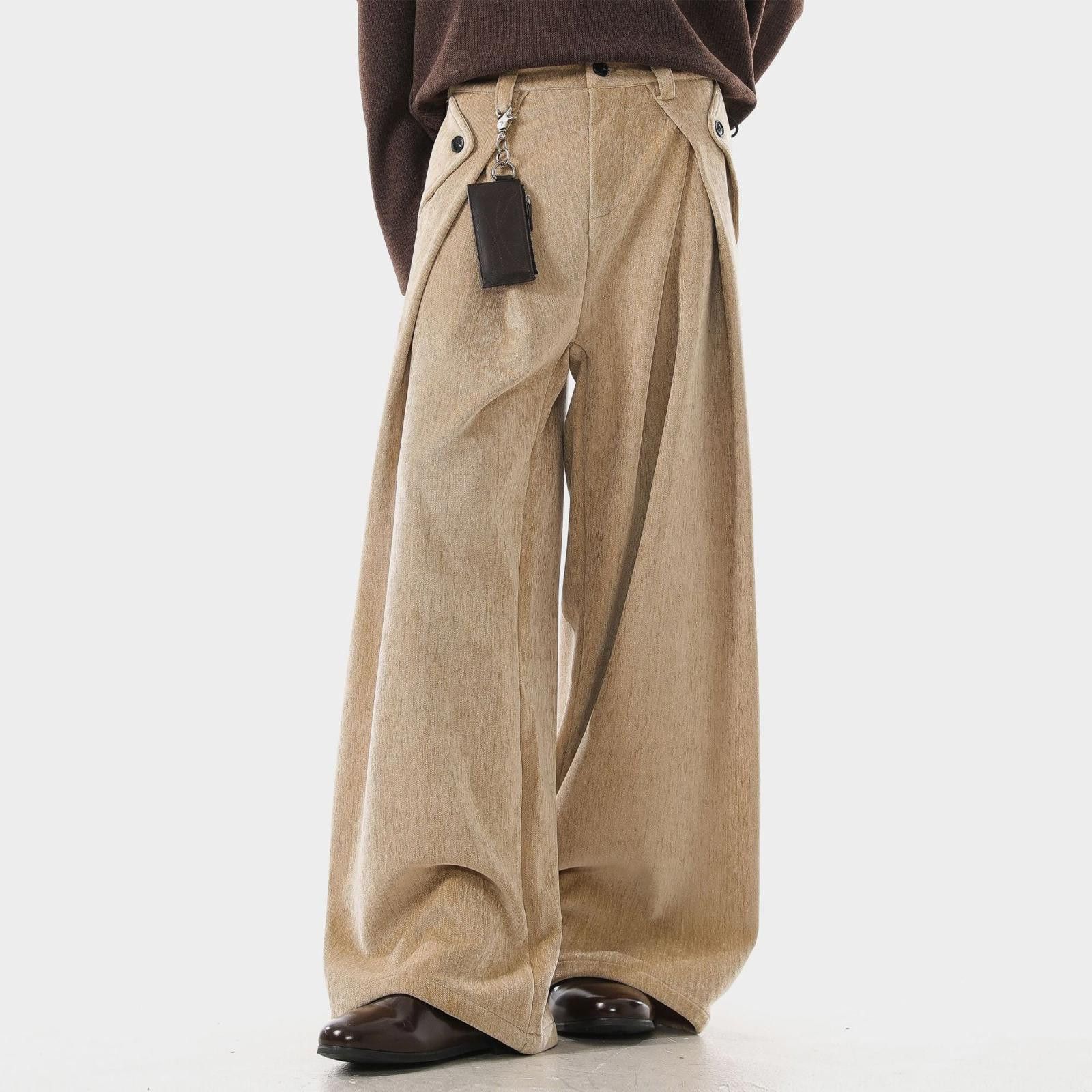 Vintage Brown Wide Leg Corduroy Pants, Baggy Fit Size US 32 / EU 48 - 1 Thumbnail