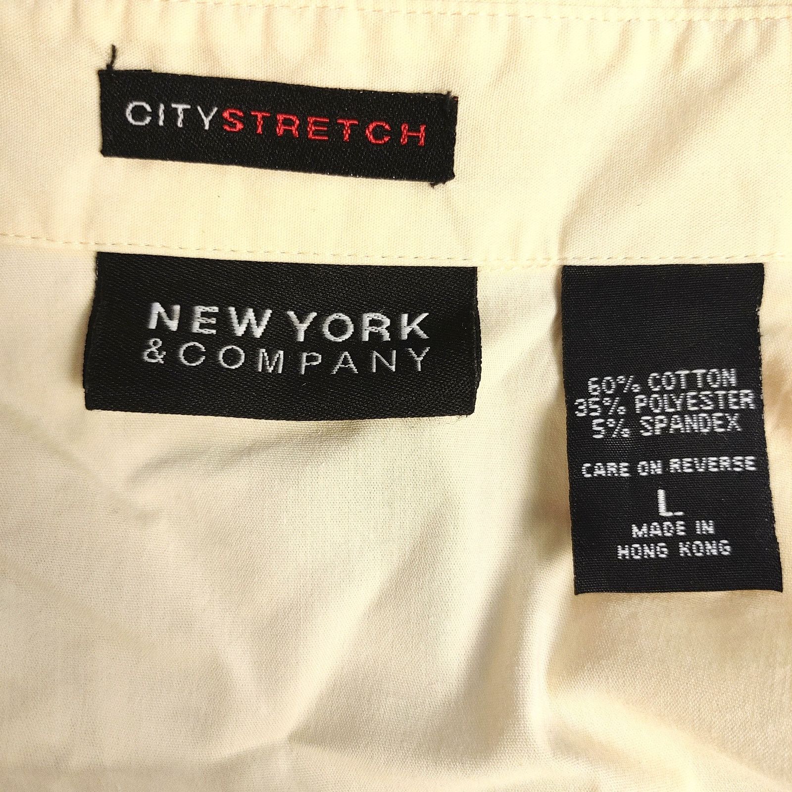 Other NY&CO. Women Off-White L City Stretch Long Sleeve Faux Wrap Size L / US 10 / IT 46 - 4 Thumbnail