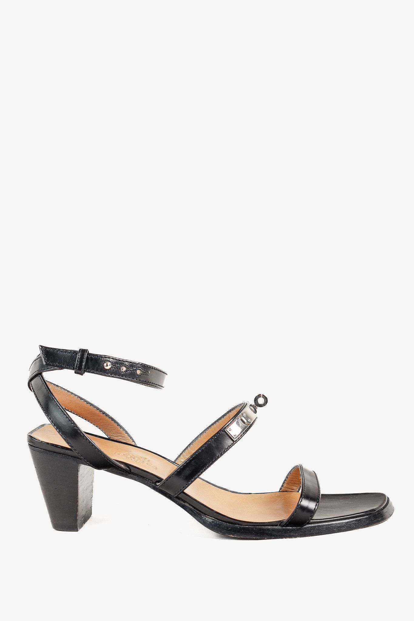 Hermes Hermes Leather Kelly Buckle Tapered Heel Leather Sandal Size US 6.5 / IT 36.5 - 1 Thumbnail