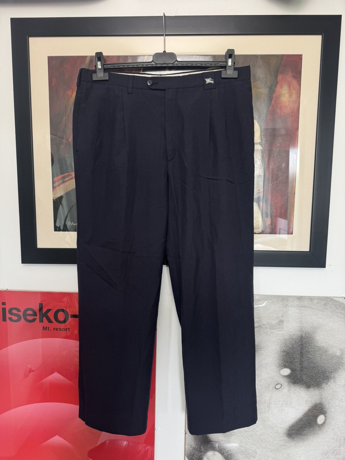 Burberry Burberry Vintage 90s Navy Casual Pant Luxury Streetwear Size US 32 / EU 48 - 1 Thumbnail