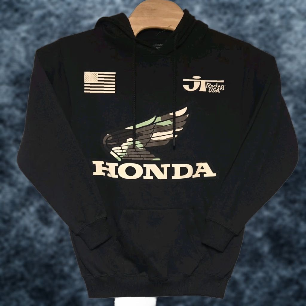 Honda HONDA OFFICIAL CAMO Hoodie USA Flag Racing Men's Size S Black Pullover Size US S / EU 44-46 / 1 - 1 Thumbnail