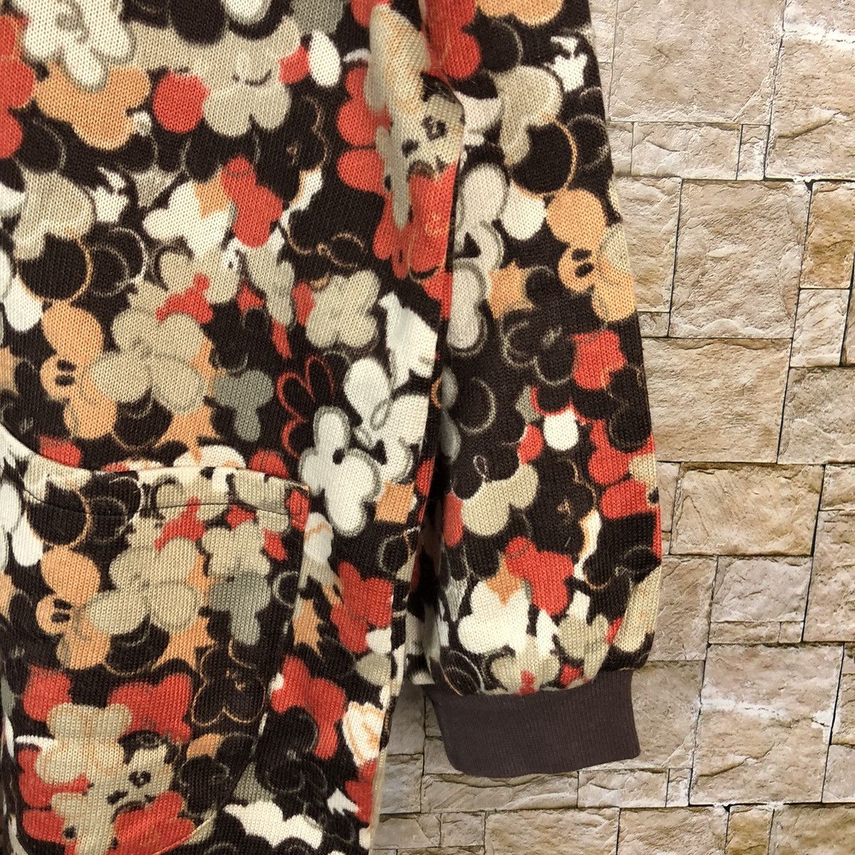 Homespun Knitwear × Japanese Brand × Vintage Japanese Brand vintage art flower Brown Knitwear #A1104 Size L / US 10 / IT 46 - 8 Thumbnail
