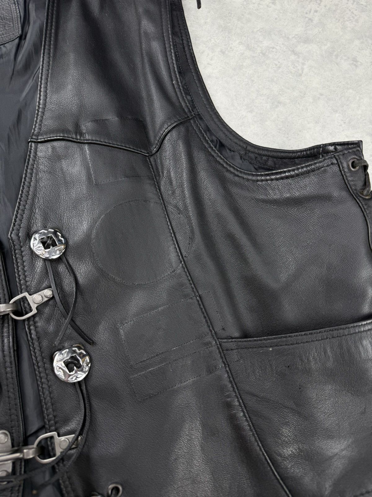Vintage Spirit Motors Leather Vest Black Biker Motorcycle Size 3XL Size US XXL / EU 58 / 5 - 3 Thumbnail