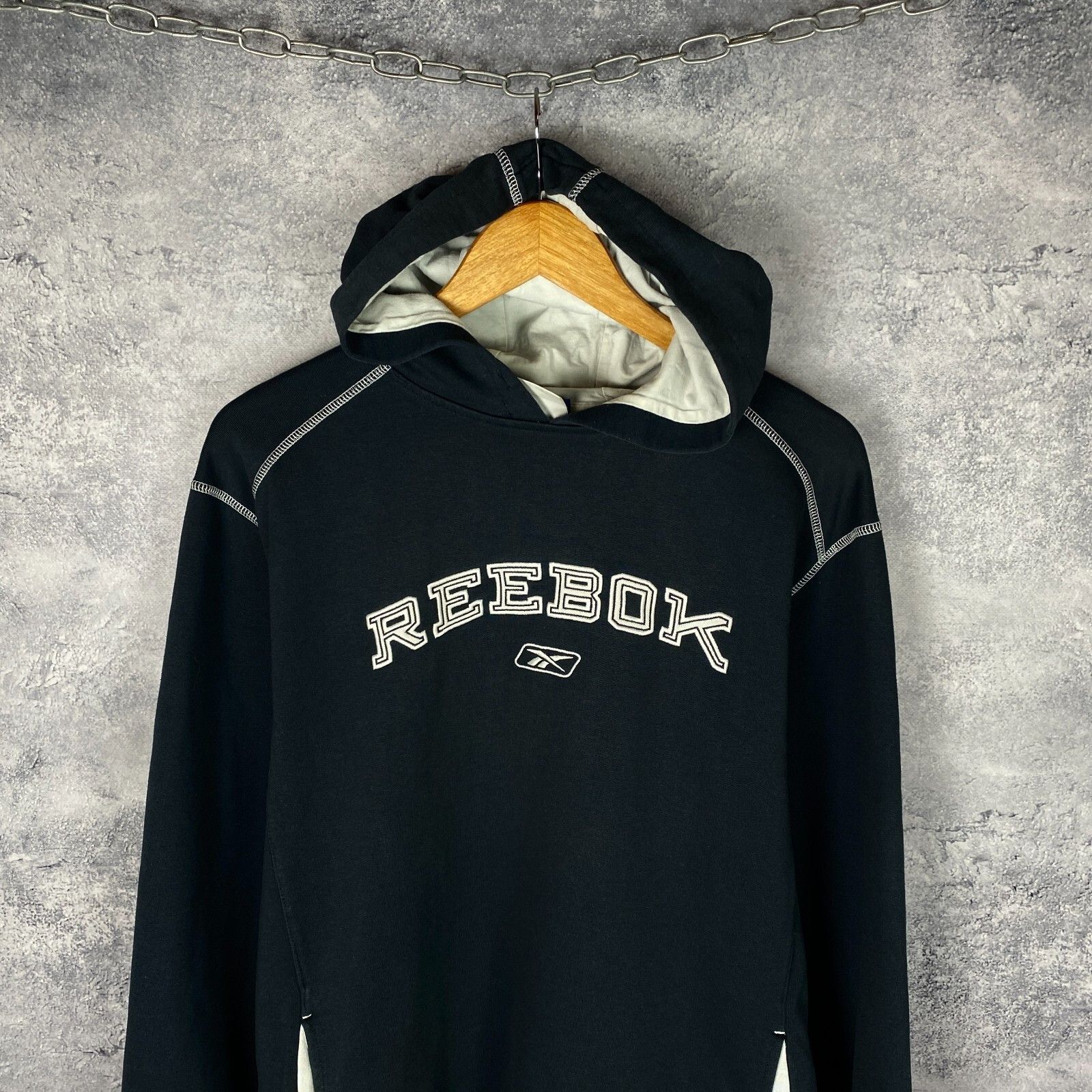 Reebok Reebok Big Logo Vintage Hoodie Men's Size L Blue ` Size US L / EU 52-54 / 3 - 2 Thumbnail