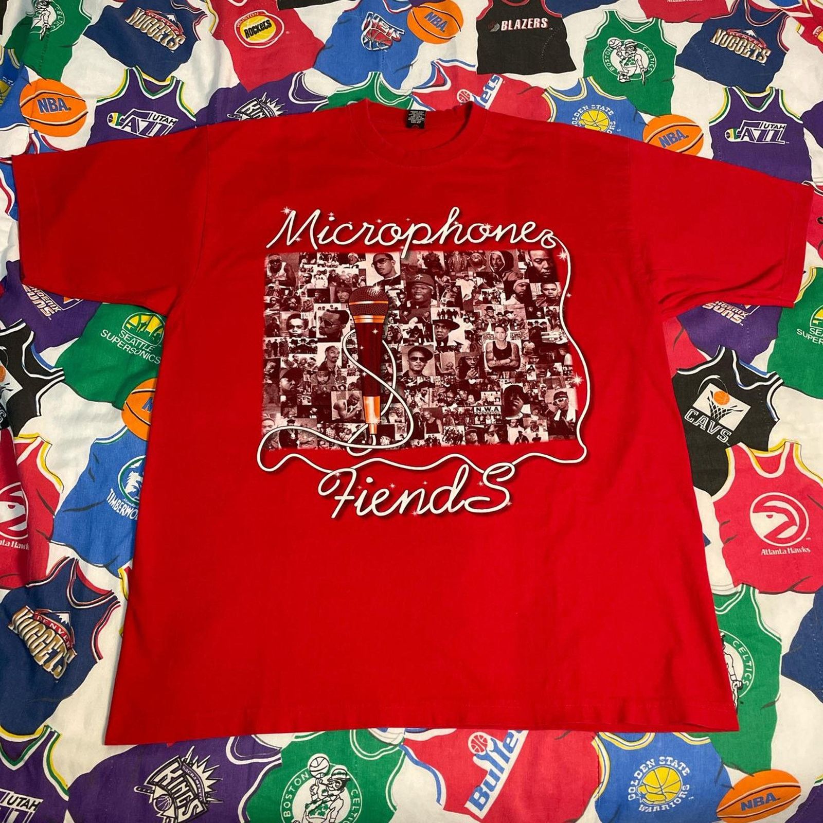 Band Tees × Vintage Y2K 2000s Microphones Friends Hip Hop 50 cent Snoop Dogg Tee Size US XXL / EU 58 / 5 - 1 Thumbnail