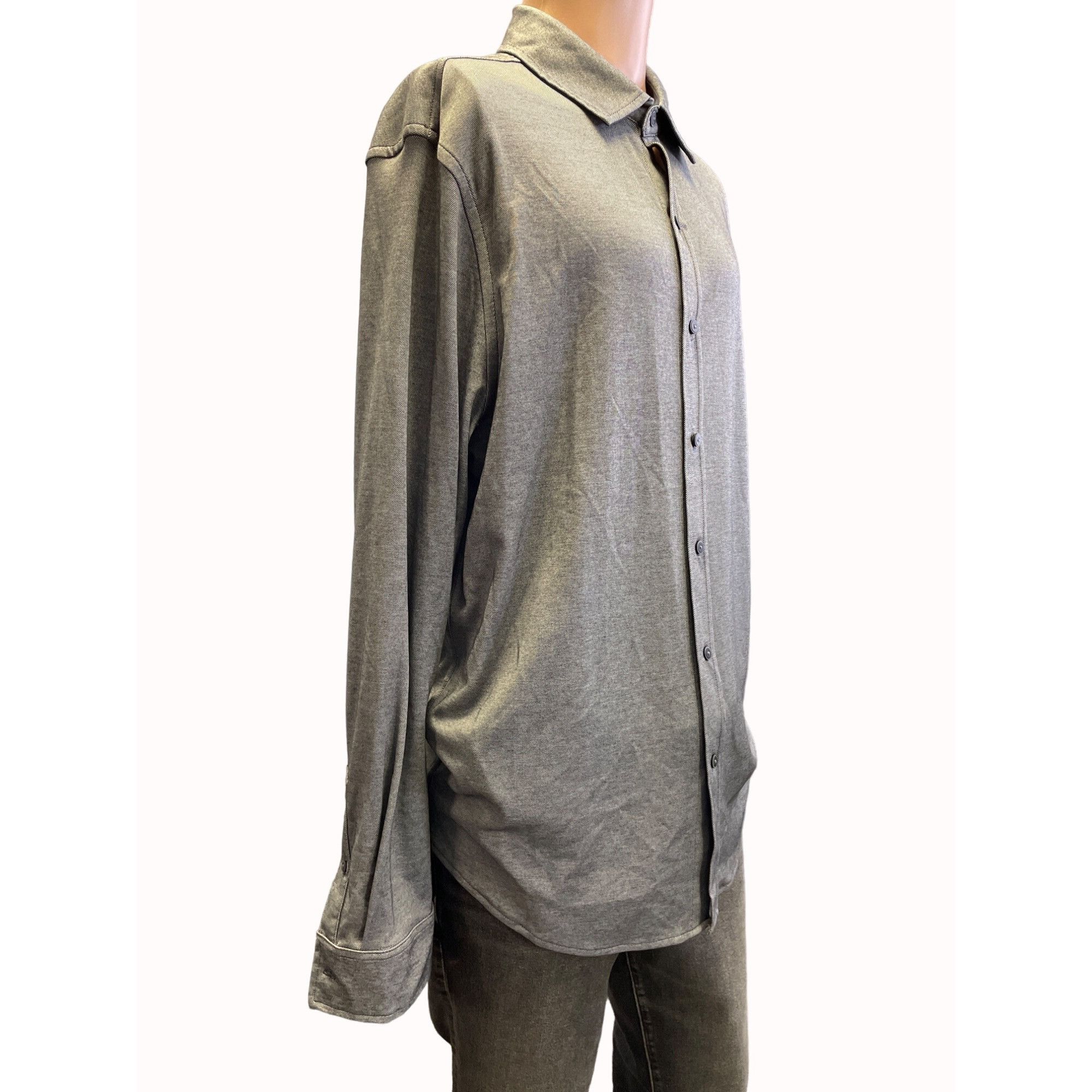 Alfani Alfani Mens Gray Long Sleeve Button up Shirt L SKU 6627 Size US L / EU 52-54 / 3 - 2 Thumbnail