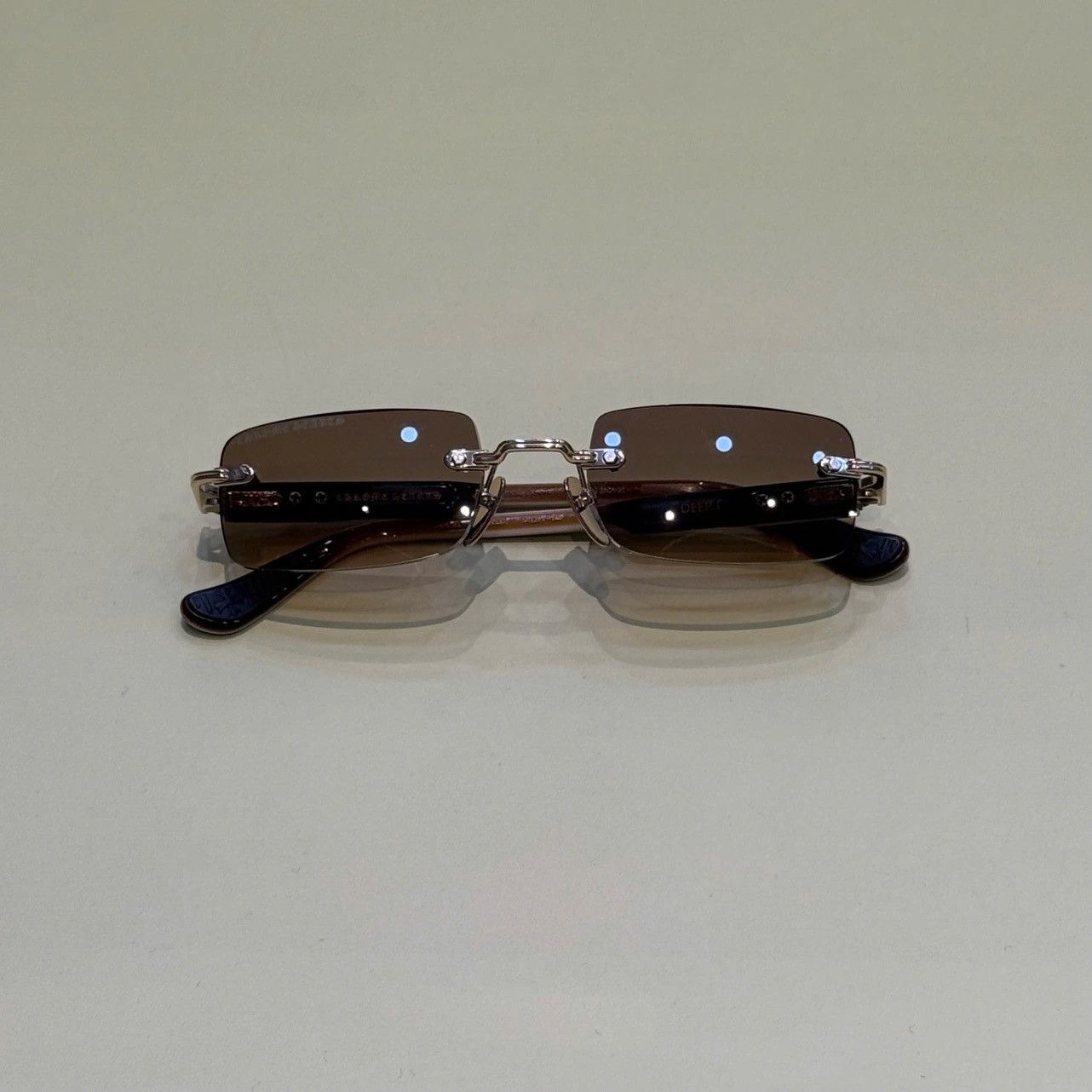 Chrome Hearts CHROME HEARTS DEEP I GOLD PLATED-BROWN BONE BROWN-SUN Size ONE SIZE - 6 Thumbnail