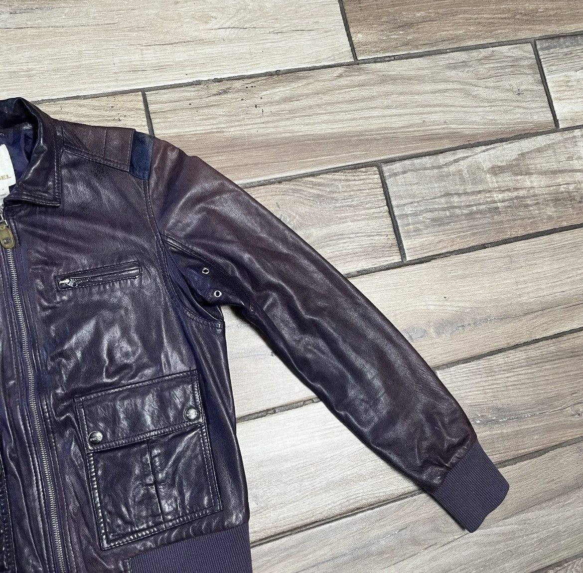 Diesel Vintage Diesel Leather Jacket Womens Medium Bomber Biker Zip Size M / US 6-8 / IT 42-44 - 3 Thumbnail