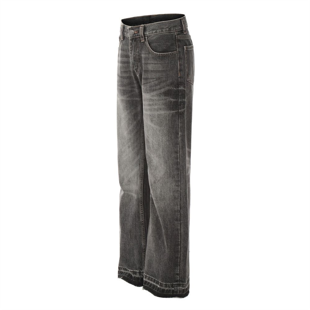 Vintage Men's punk distressed washed raw edge loose straight jeans Size US 32 / EU 48 - 2 Thumbnail
