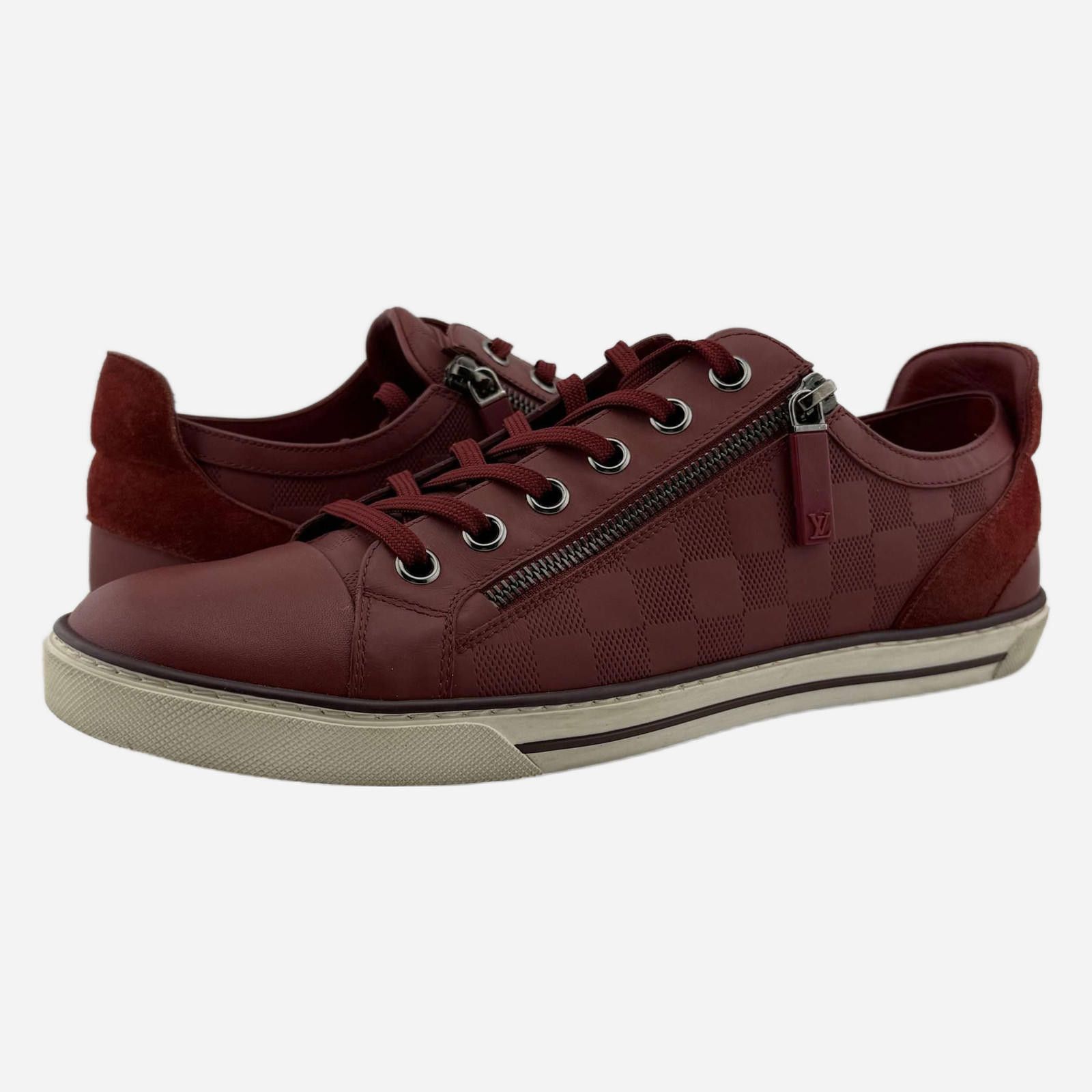 Louis Vuitton Louis Vuitton Burgundy Damier ZipUp Shoes 8.5UK Used No Box Size US 9 / EU 42 - 1 Thumbnail